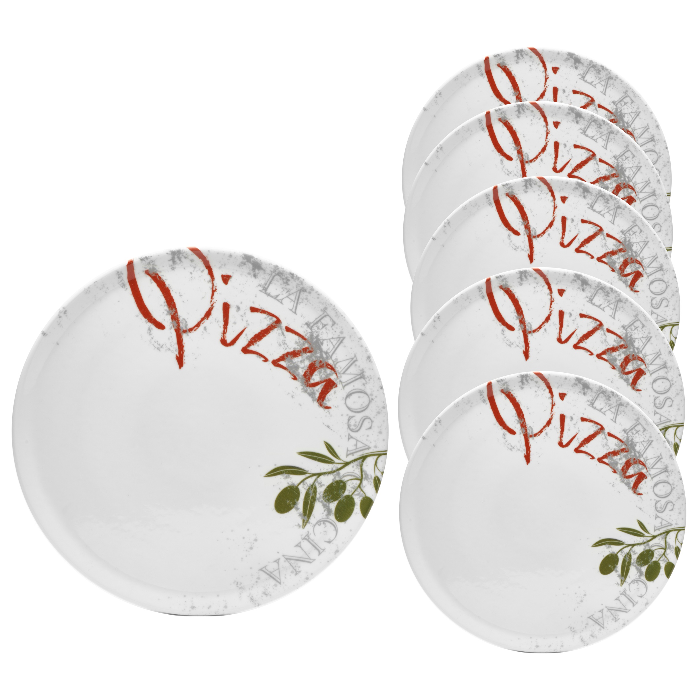 van Well Pizzateller »Teller-Set Famosa, mit PIZZA Schriftzug, 6er Set, Ø 3 günstig online kaufen