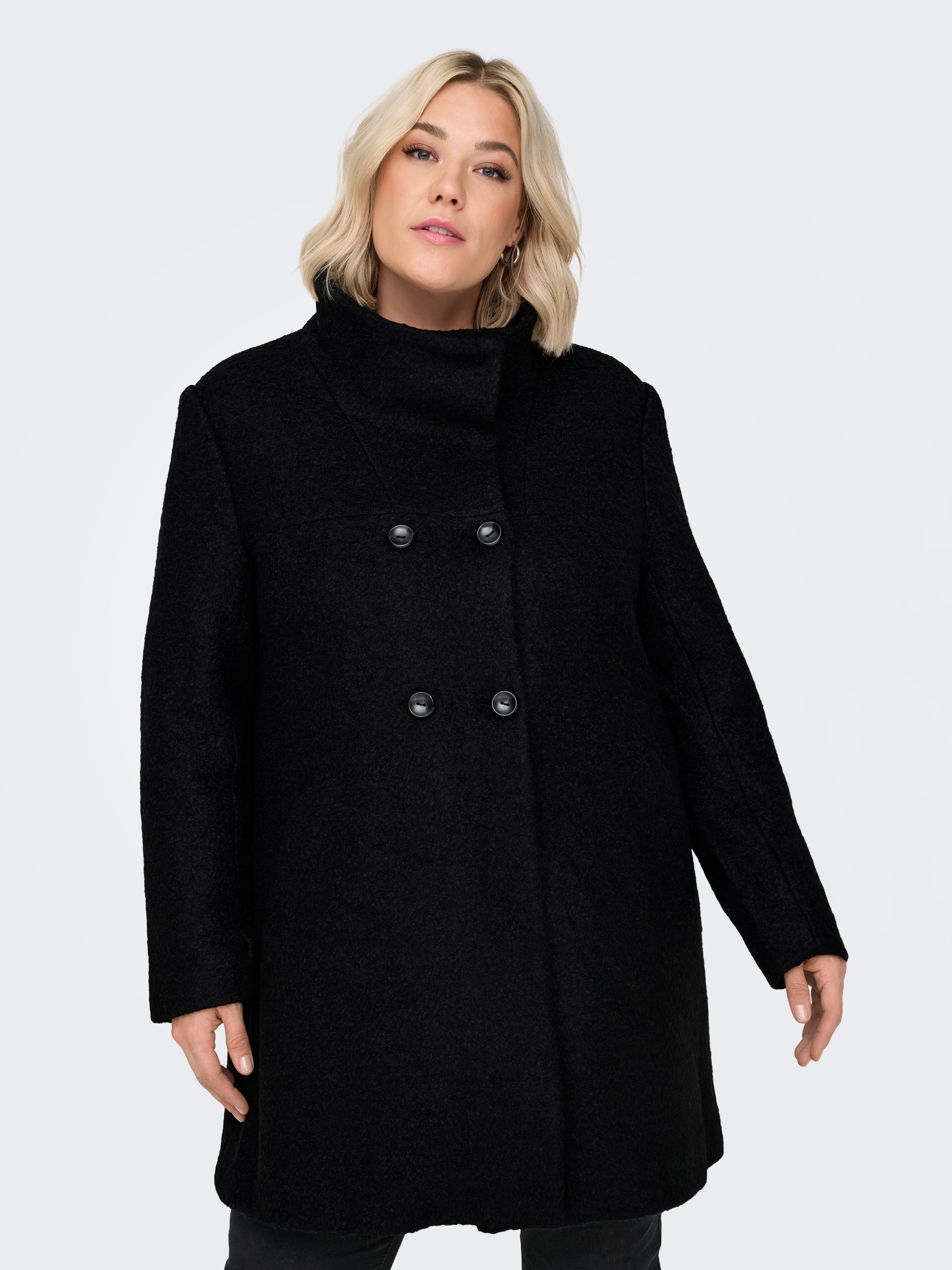 ONLY CARMAKOMA Kurzmantel »CARNEWSOPHIA WOOL COAT OTW« Black Detail:SOLID L L Curvy Kurzmantel von ONLY CARMAKOMA
