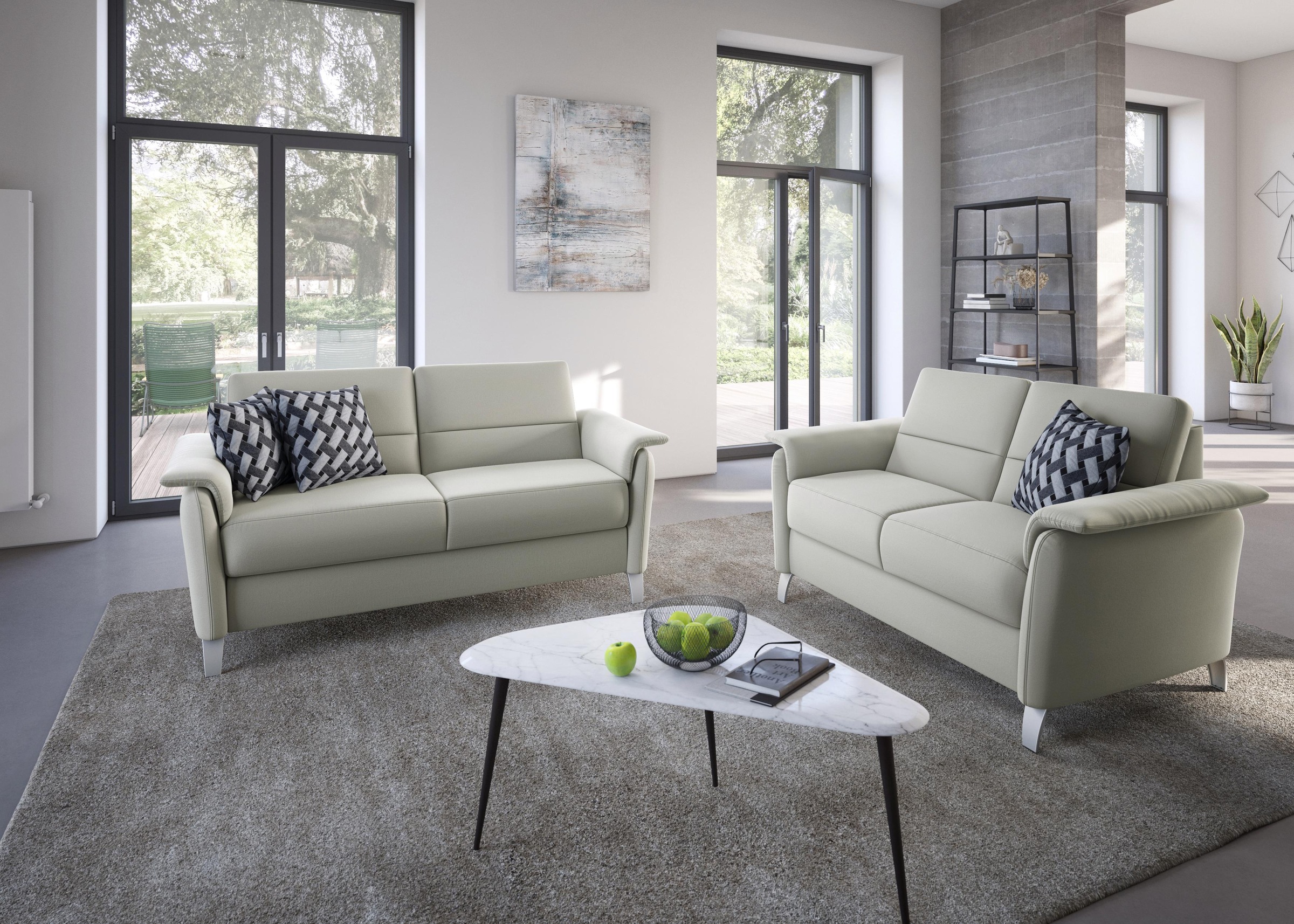 sit&more 2,5-Sitzer »Palmera«, Federkern-Polsterung, Steckvorrichtung für 2 Kopfstützen (optional)