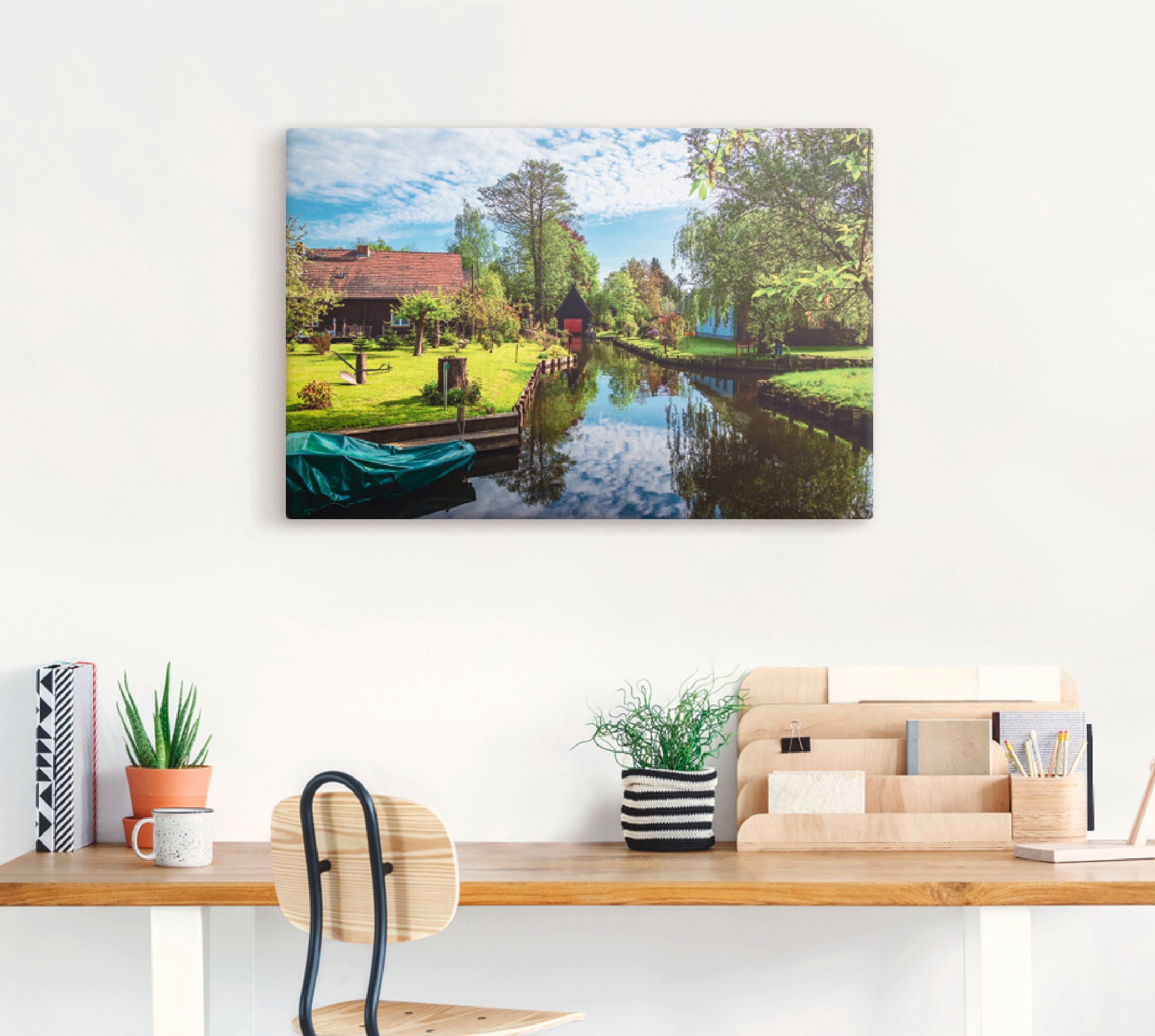 Artland Wandbild »Gebäude im Spreewald in Lehde I«, Gebäude, (1 St.), als Leinwandbild, Wandaufkleber in verschied. Größen