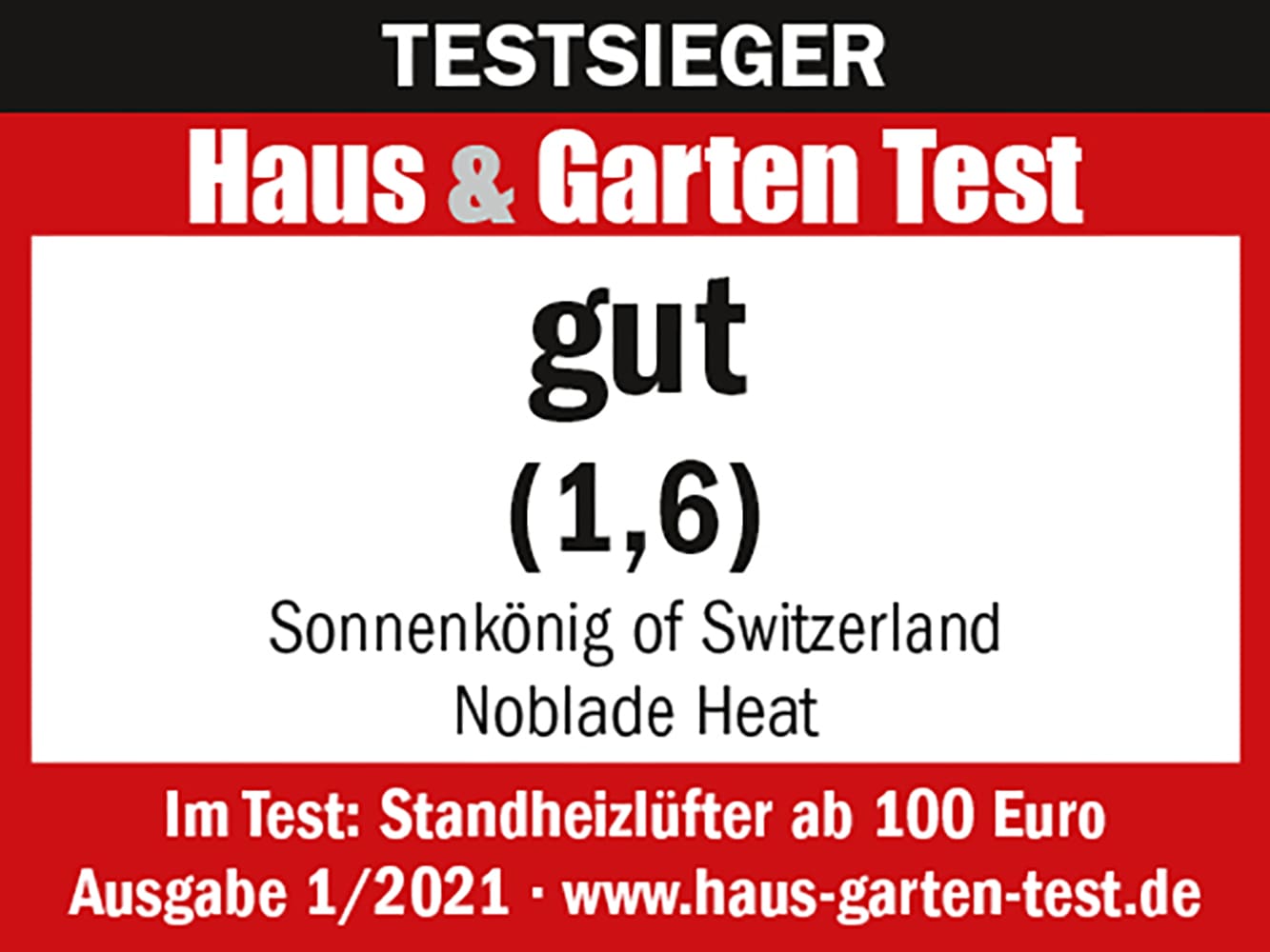 Sonnenkönig Turmventilator »Noblade Heat, 2580 m3/h, Touch-Funktion, LED Anzeige, Heiz-Funktion«, 9 Ventilationsstufen, 2 Heizstufen, Fernbedienung, Schlafmodus