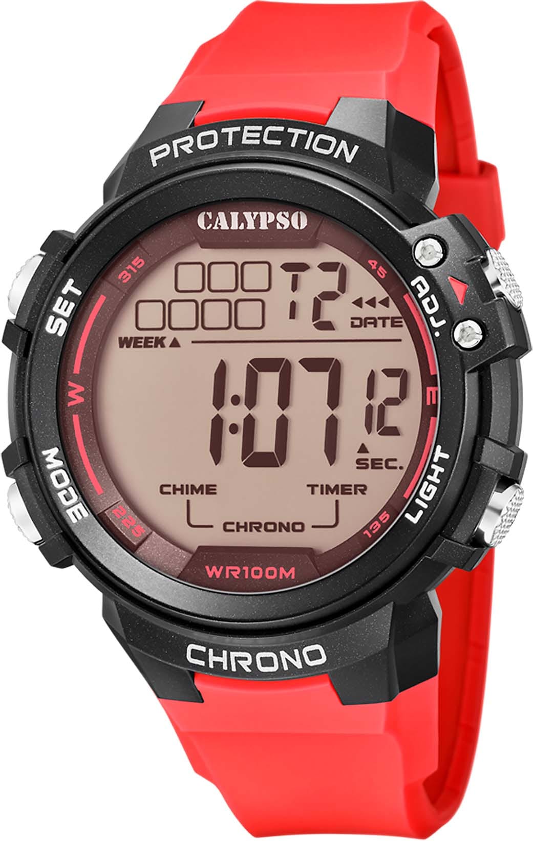 CALYPSO WATCHES Chronograph »Color Splash, K5817/3«, Armbanduhr, Quarzuhr, Herrenuhr, Datum, Digitalanzeige, Stoppfunktion