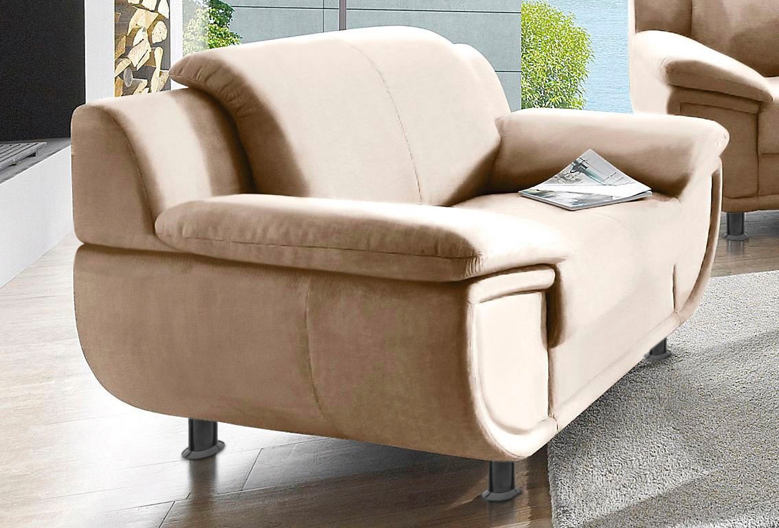 TRENDMANUFAKTUR Sessel »Rondo, Breite 121 cm, breite Armlehnen, Füße schwar günstig online kaufen