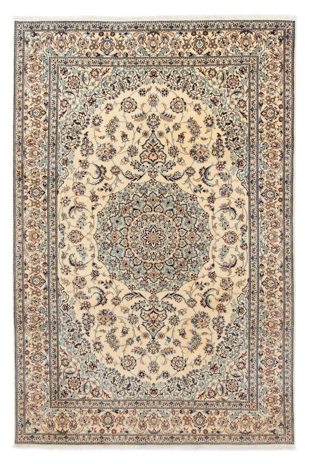 morgenland Wollteppich »Nain Medaillon Beige 293 x 199 cm«, rechteckig, 10 günstig online kaufen