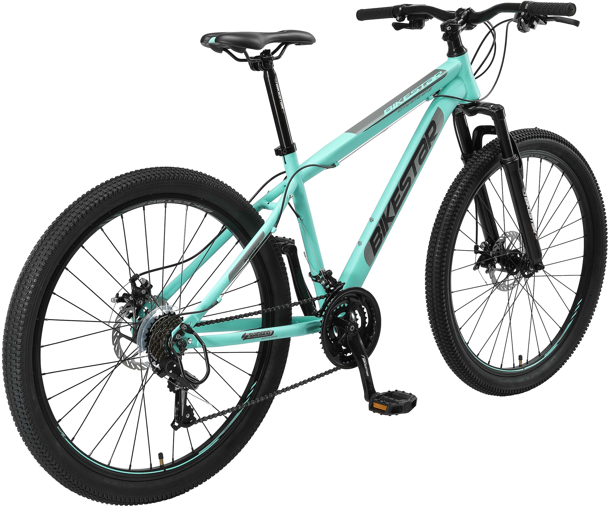 Bikestar Mountainbike 21 Gang Shimano RD-TY300 Schaltwerk Kettenschaltung für Damen und Herren, Kettenschaltung