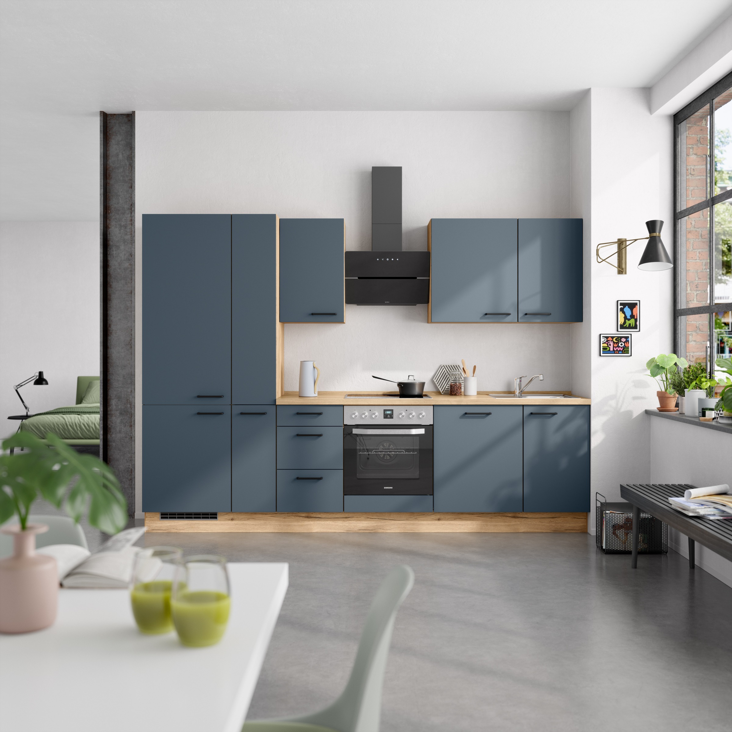 nobilia® Küchenzeile »"Easytouch II"«, vormontiert, Ausrichtung wählbar, Breite 300 cm, wahlw. mit E-Geräten