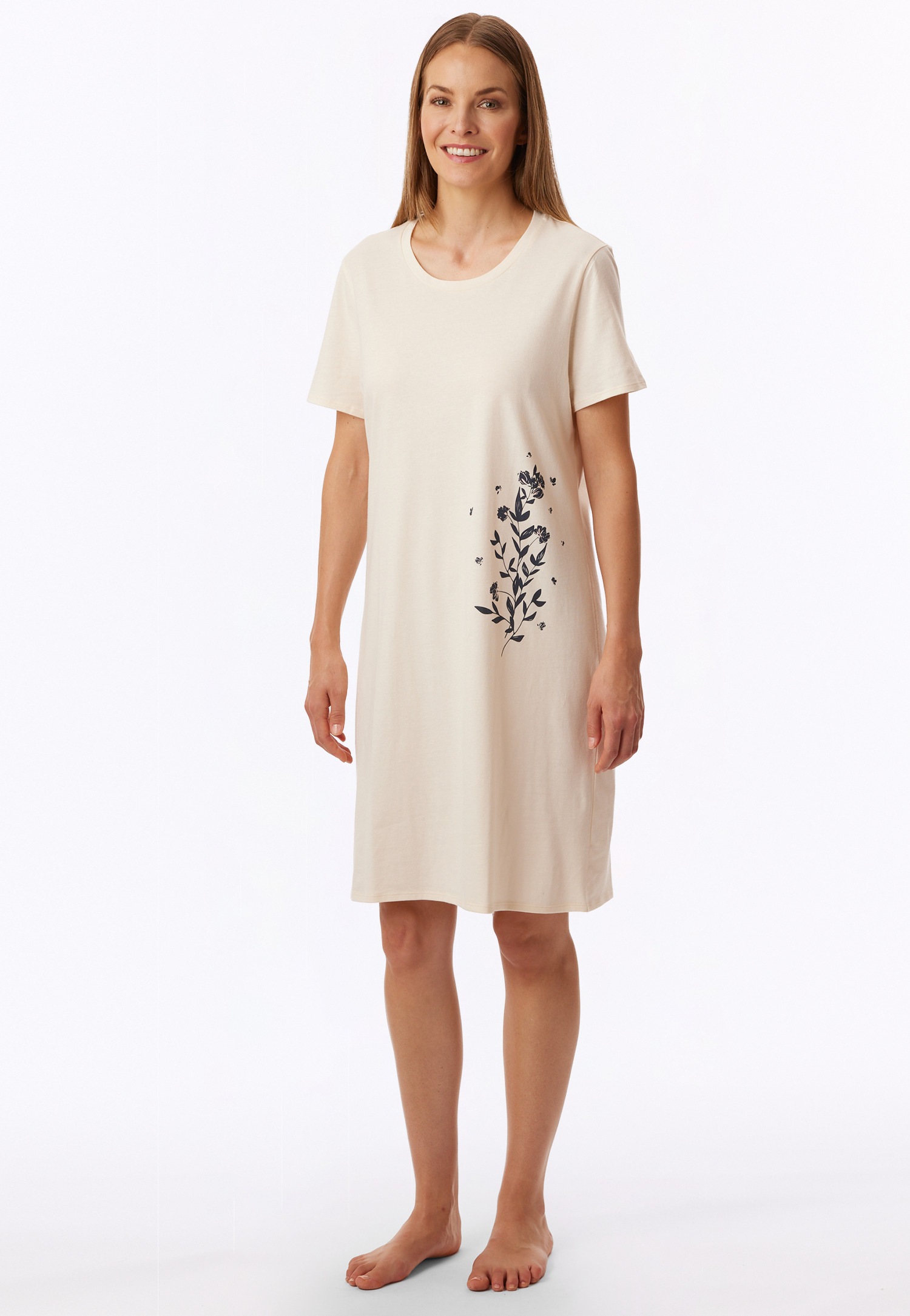 uncover by SCHIESSER Nachthemd »UNCOVER Nightwear« mit kurzen Ärmeln, runder Halsausschnitt