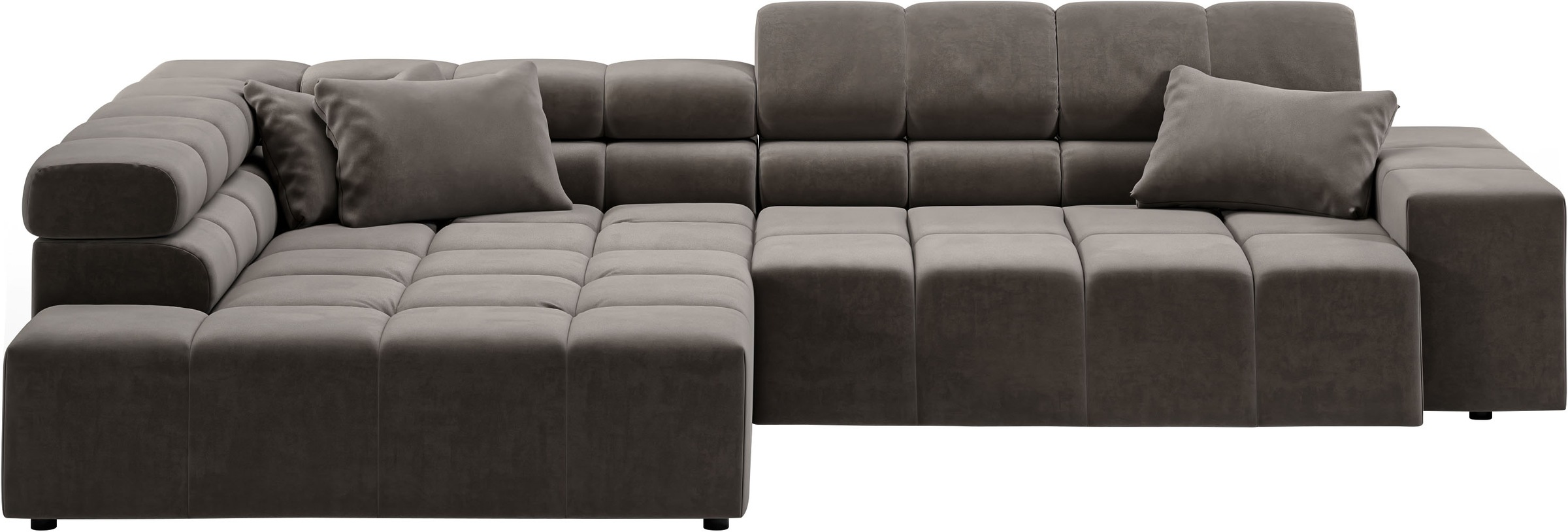 INOSIGN Ecksofa "Ancona incl. Kopfteilverstellung, Zierkissen Breite 319cm, günstig online kaufen