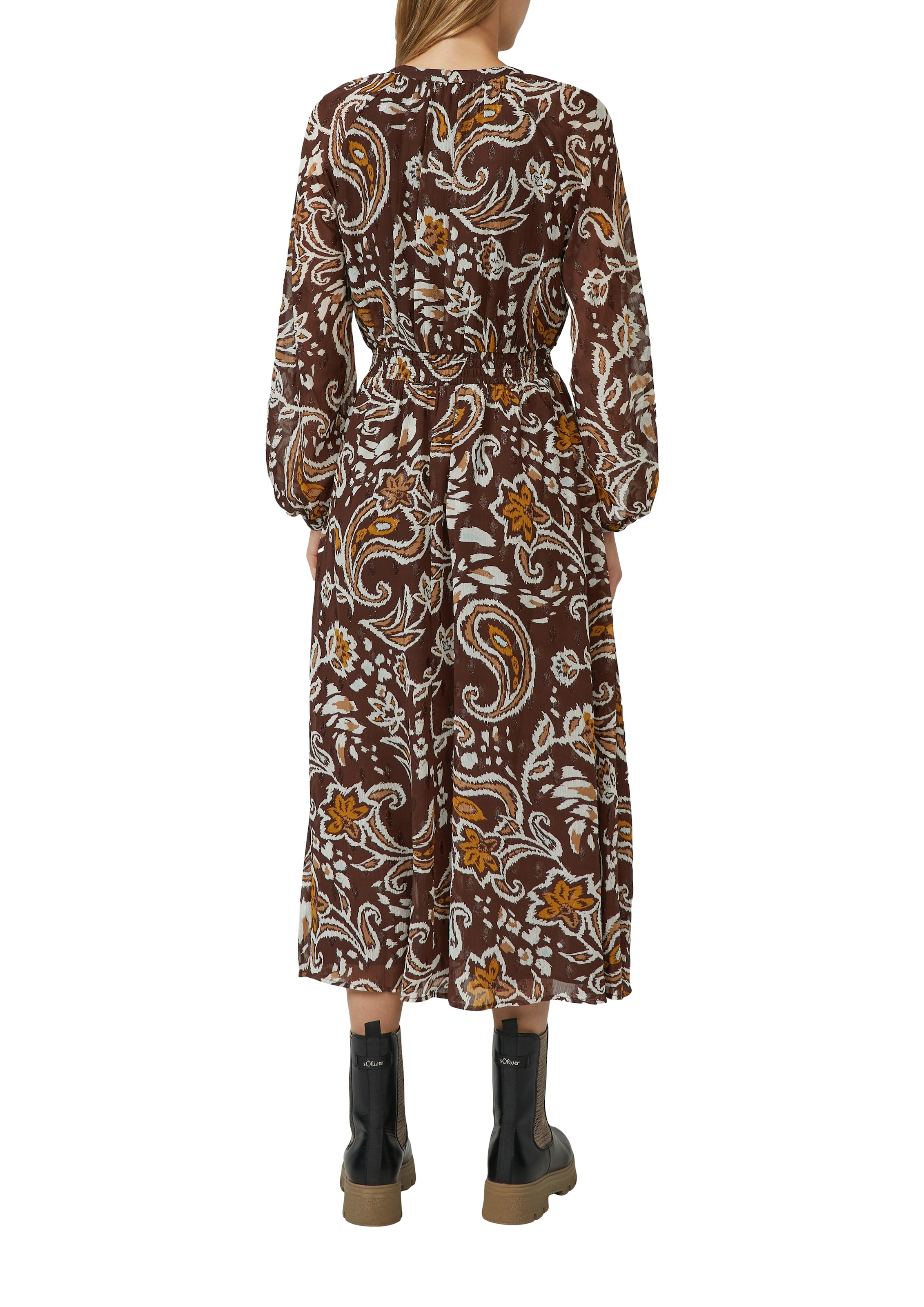 s.Oliver Chiffonkleid Ohne Taschen mit Effektgarn im Relaxed Fit