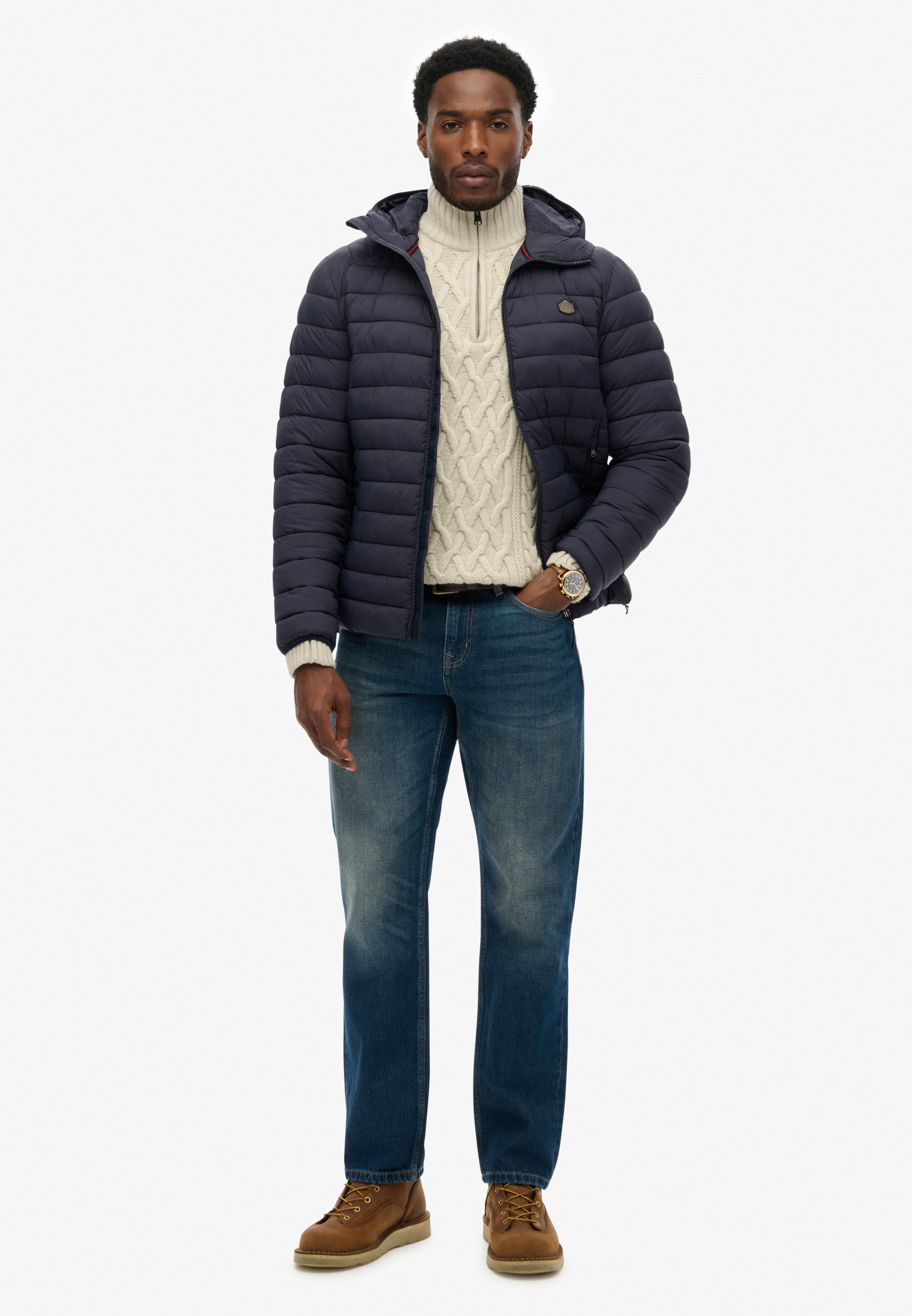 Superdry Steppjacke »Hooded Fuji Lite Jacket« mit Kapuze slim fit Form, mit Kapuze