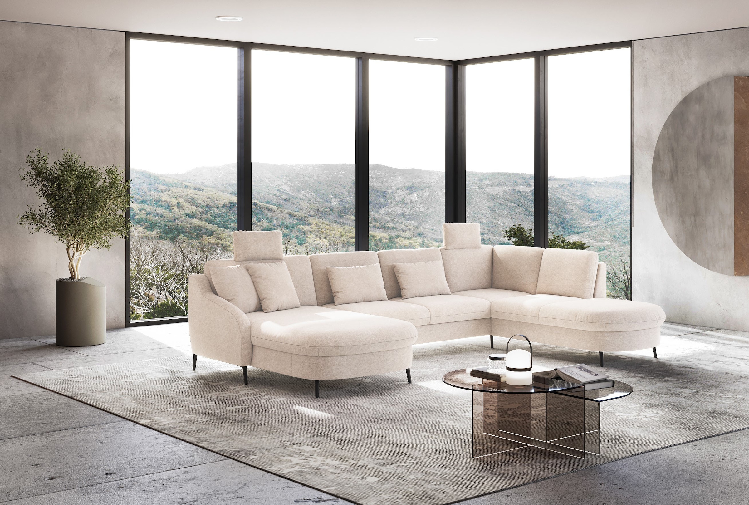 sit&more Wohnlandschaft »Soul U-Form«, wahlweise mit Bettfunktion und Bettkasten oder Schubkasten