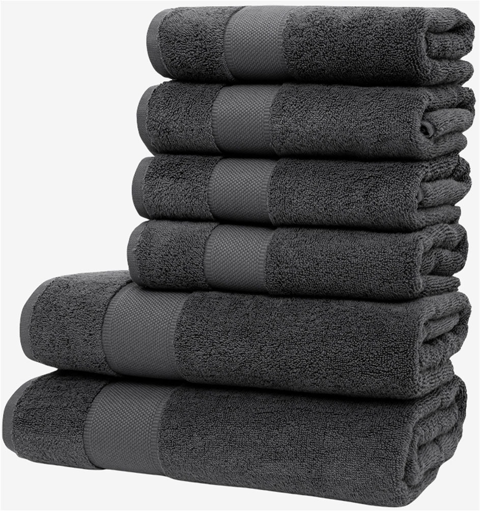 Handtuch Set »Premium Low-Twist Baumwolle 550 g/m² – 6-teiliges Bade-Set« 6 tlg. Frottier 2 Duschtücher 70×140 cm & 4 Handtücher 50×100 cm grau 
