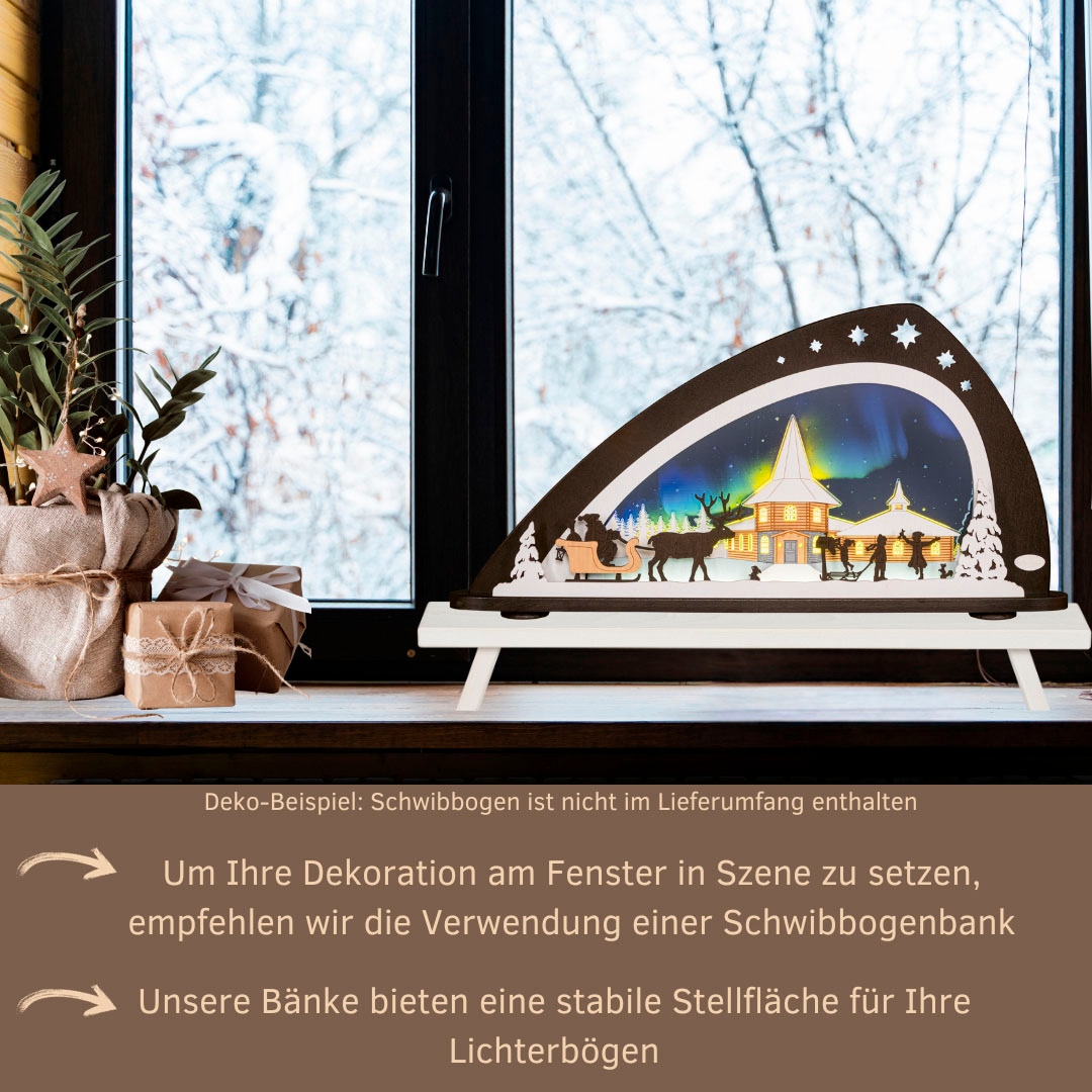 Weigla Schwibbogen-Fensterbank »Weihnachtsdeko«, aus Buchenholz, weiß-lackiert,Höhe ca. 11 cm