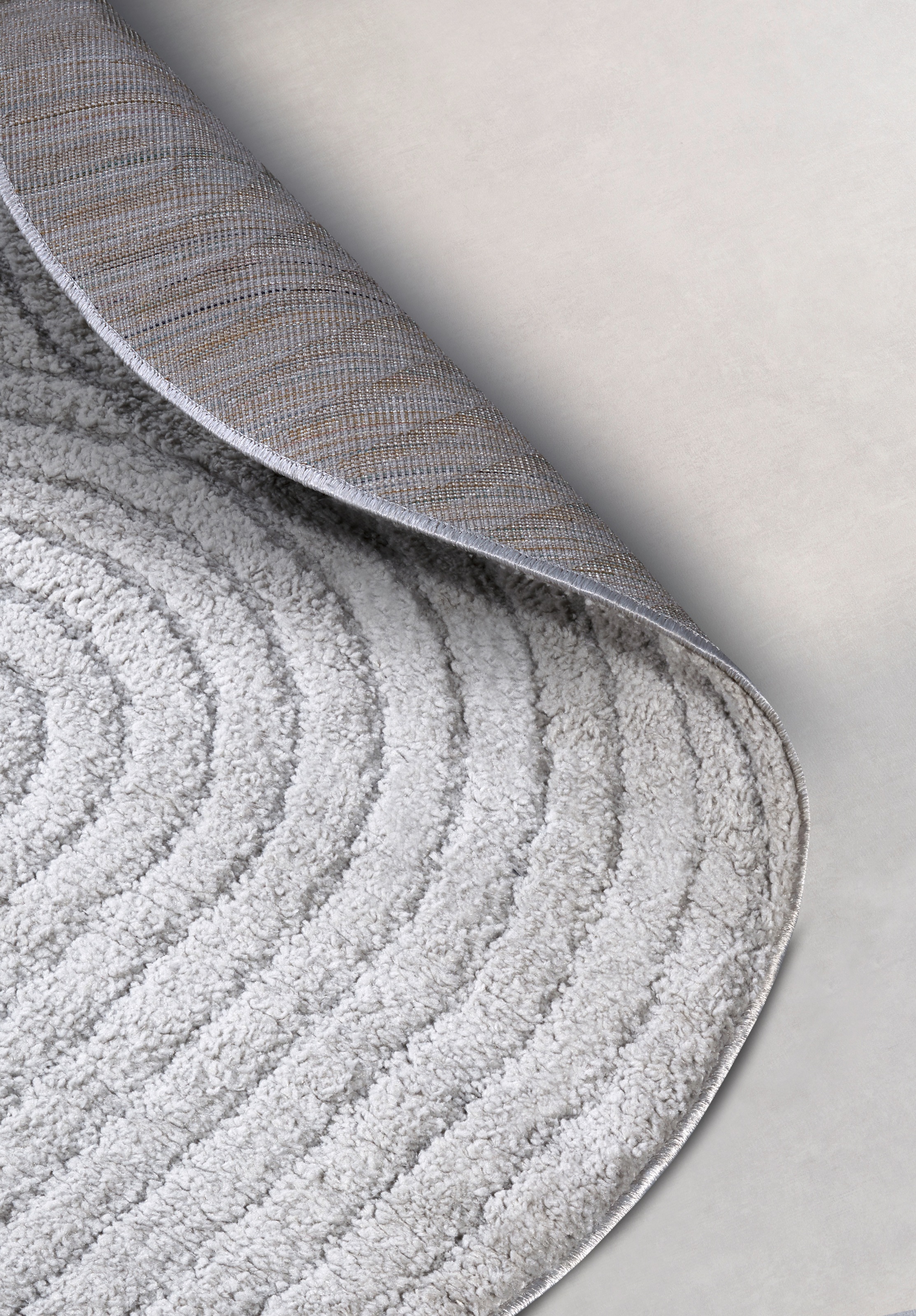 ELLE DECORATION Designteppich »Cosy Panglao, auch als Rundteppich erhältlich«, rechteckig, 14 mm Höhe, uni Kurzflor, Hoch Tief Struktur, modern, Skandi, Boho, Wohnzimmer