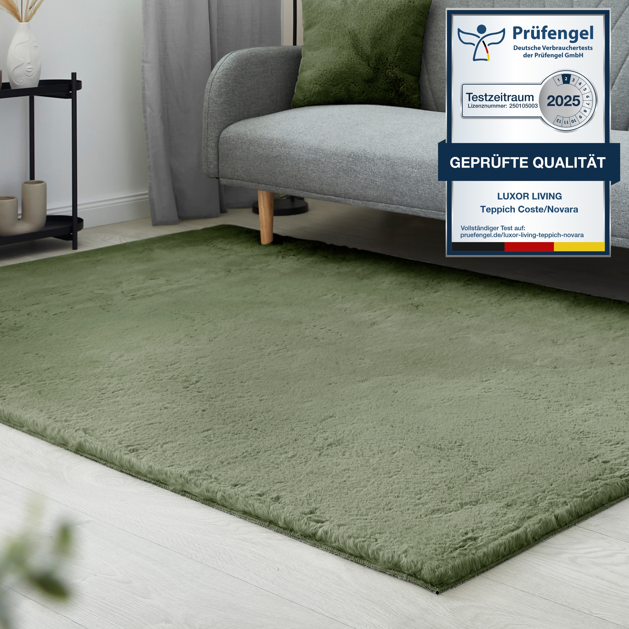 LUXOR living Fellteppich »Novara«, rechteckig, 30 mm Höhe, Kunstfell, Kaninchenfell-Haptik, besonders weicher Hochflor