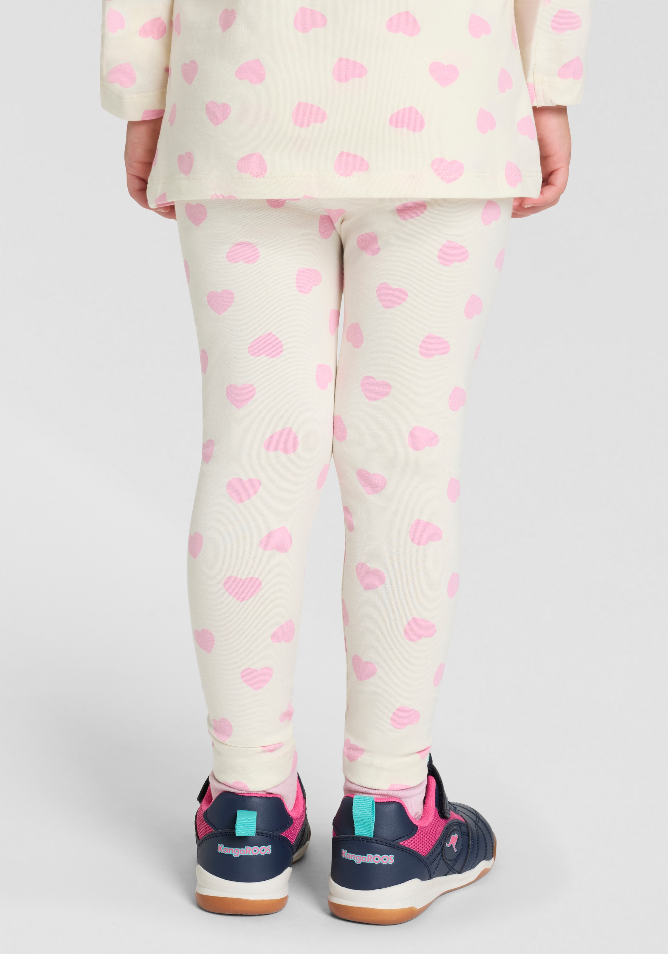 KIDSWORLD Leggings »2er Pack Uni + Herz-Drucken Leggings«  2er Pack Leggings mit Herzen