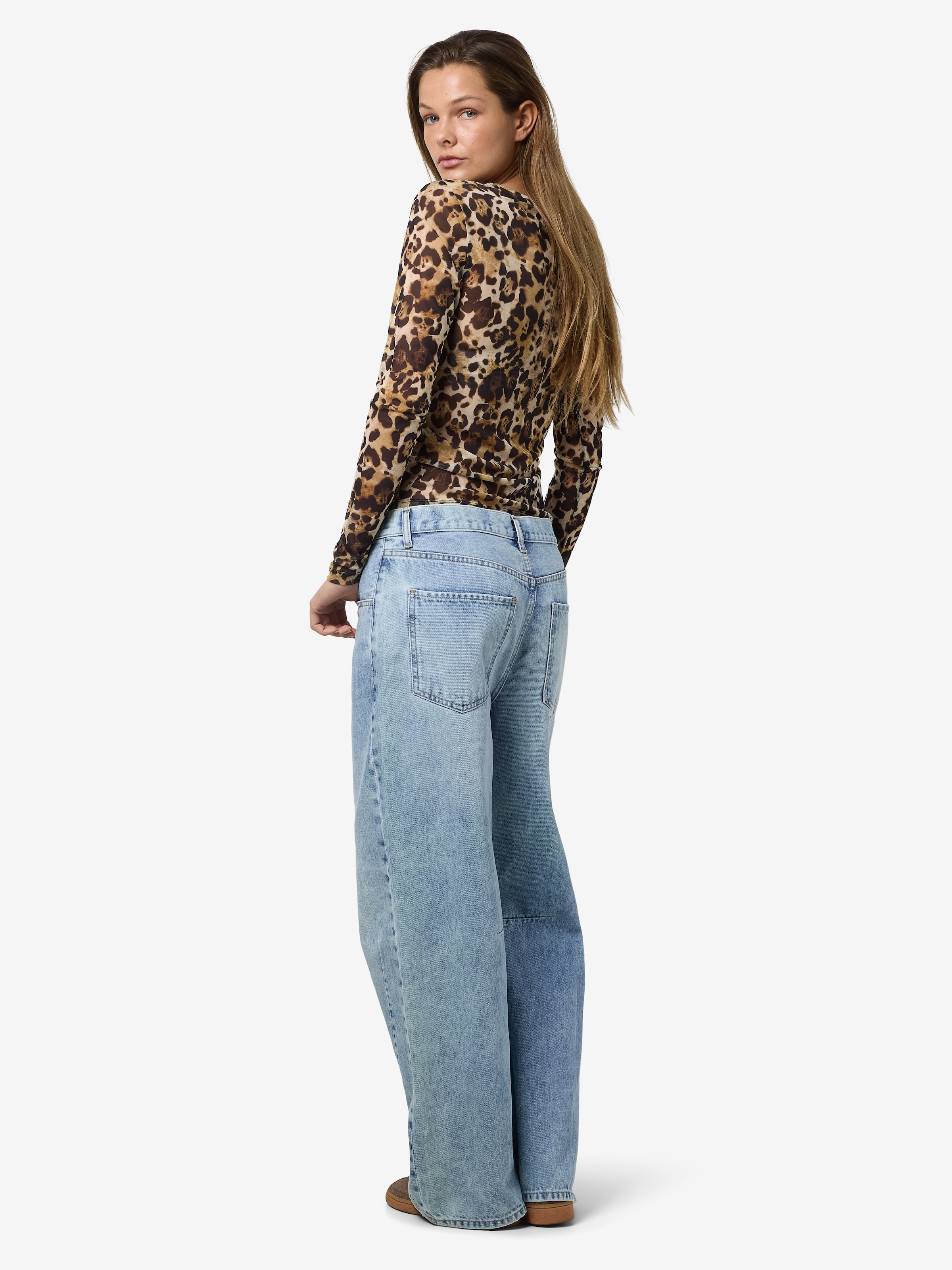 Noisy may Netzshirt »NMJUDITH L/S MESH TOP BG NOOS« transparent