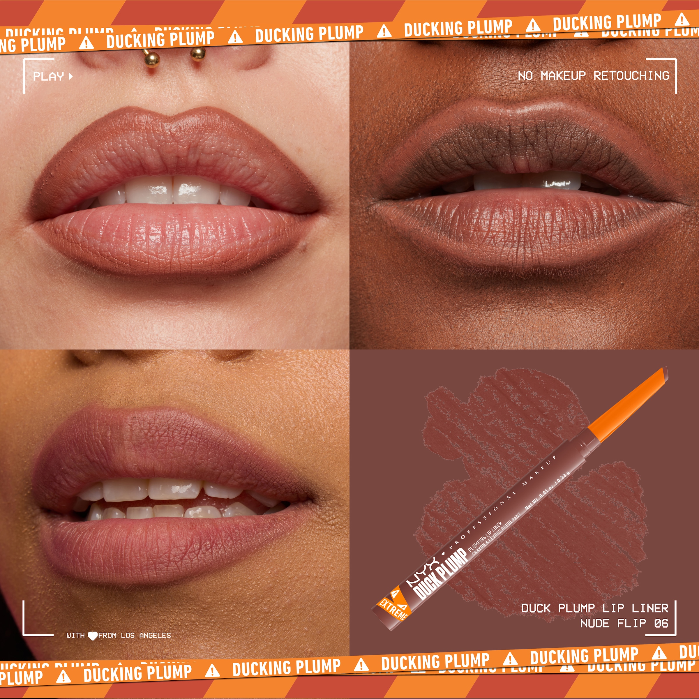 NYX Lippenstift »Professional Makeup Duck Plump Plumping Lip Liner Lippenkonturenstift«, Polstert die Lippen natürlich auf, angeschrägte Spitze.
