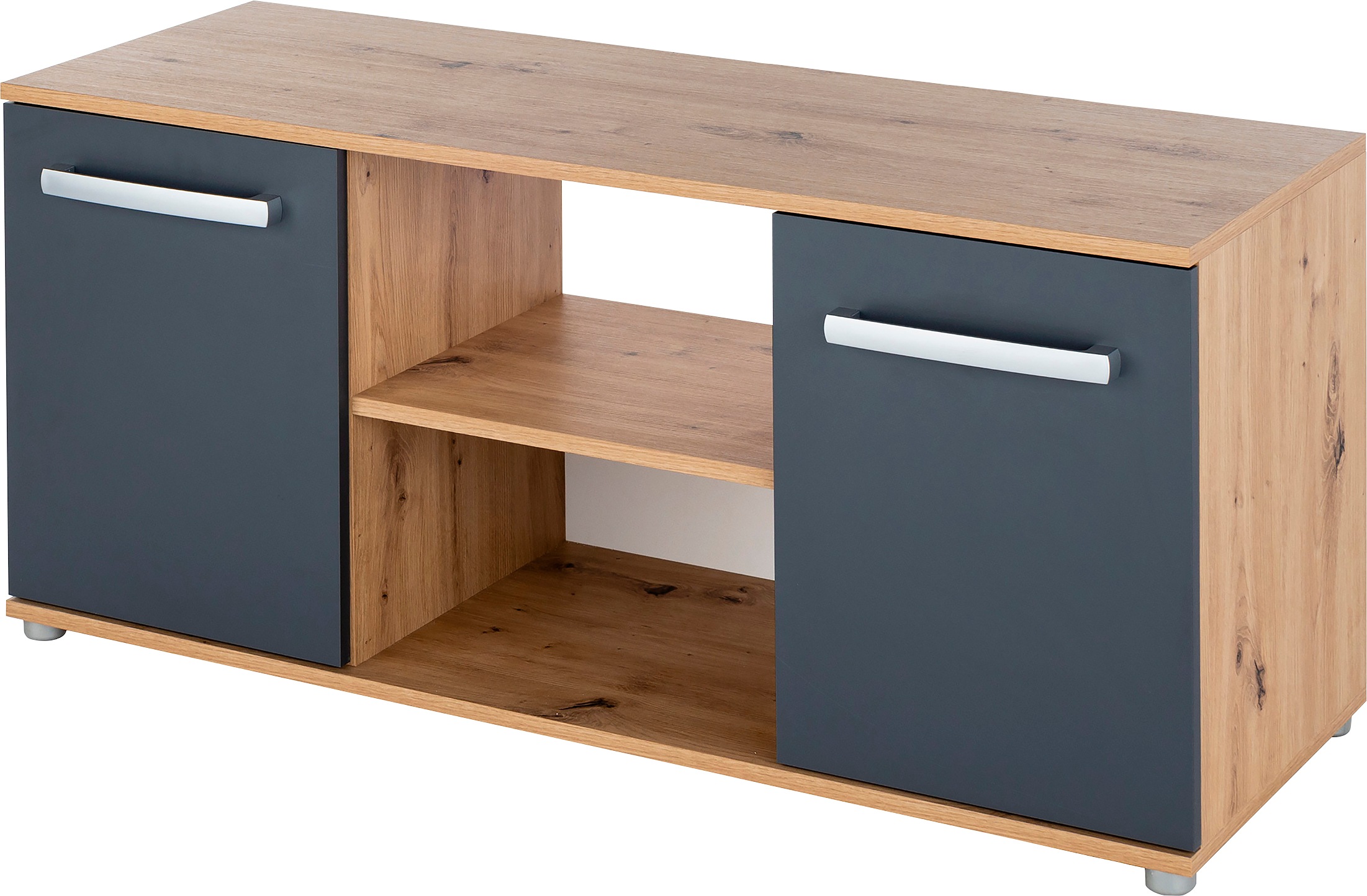 arthur berndt Jugendzimmer-Set »Alessio«, (Set, 5 tlg., Bett, Kleiderschrank, Schreibtisch, Standregal und TV-Lowboard.), mit Melamin-Oberfläche