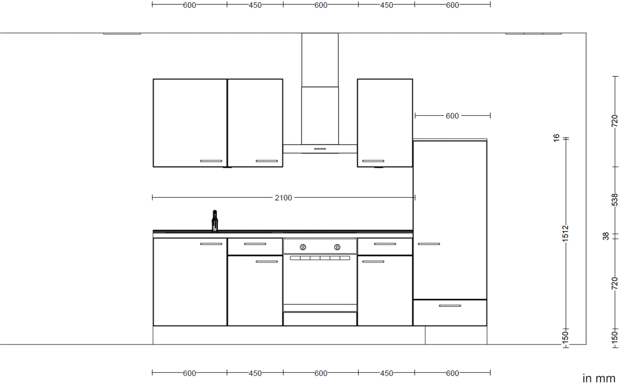 nobilia® Küchenzeile »"Touch I"«, vormontiert, Ausrichtung wählbar, Breite 270 cm, wahlw. mit E-Geräten