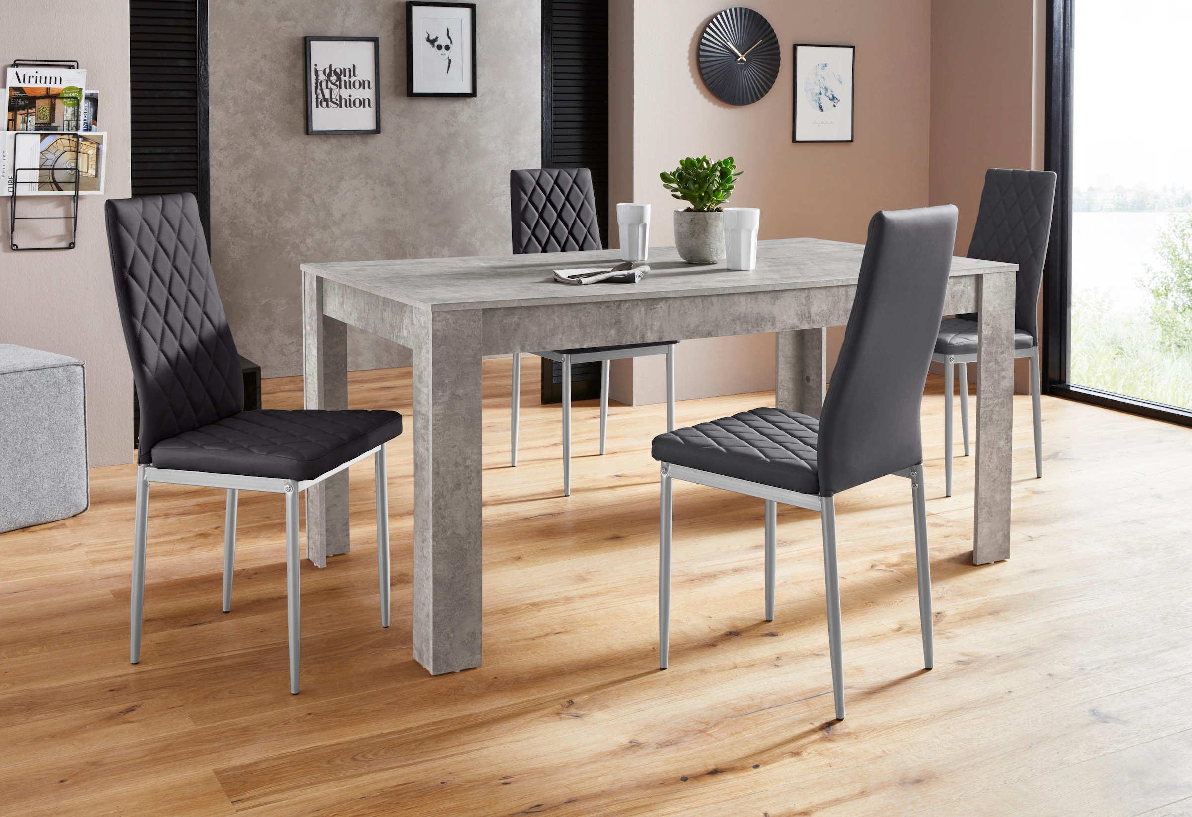INOSIGN Essgruppe »Lynn160/Brooke« Set, 5 Stk. tlg. Tisch mit 4 Stühlen günstig online kaufen
