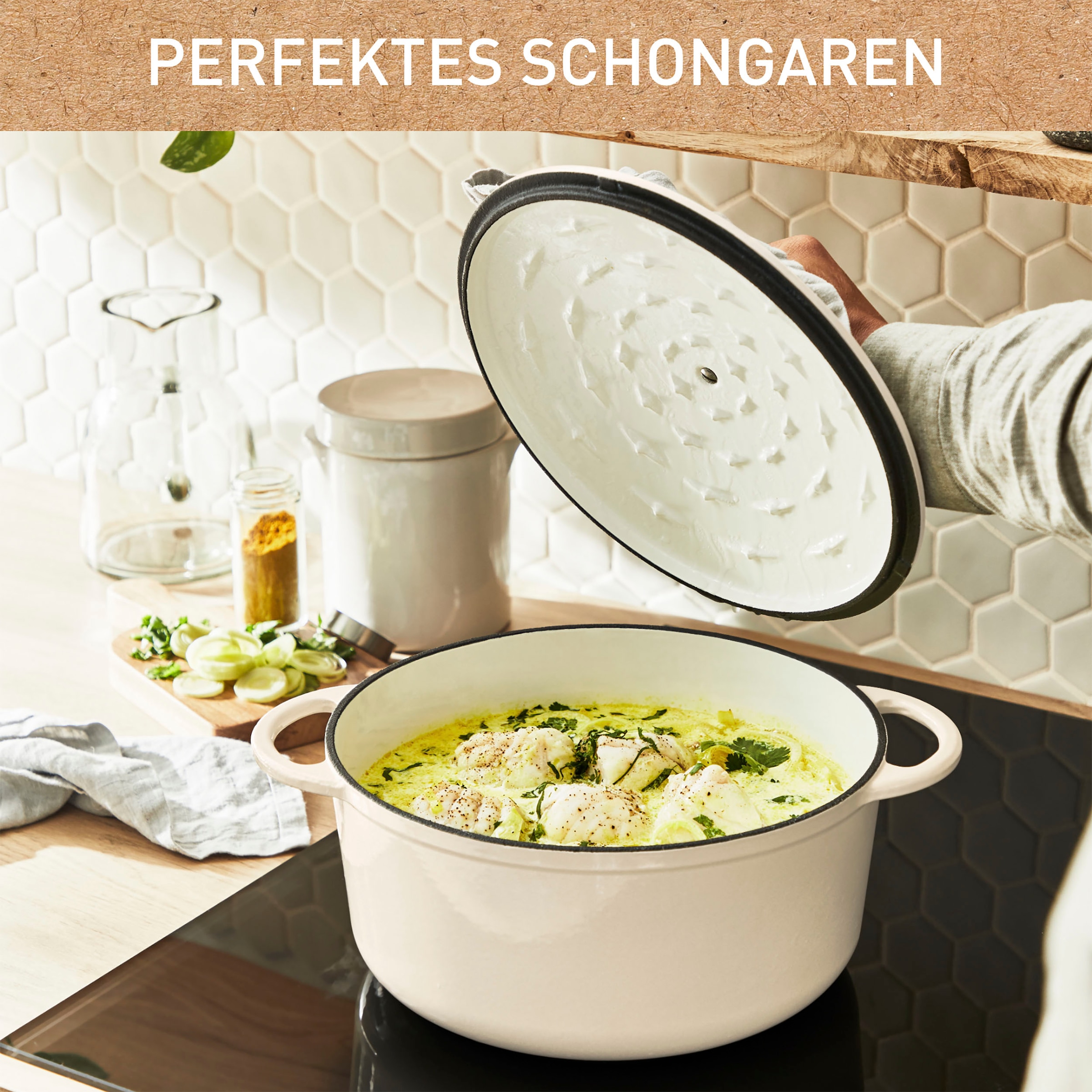 Tefal Kochtopf »LOV«, Gusseisen, (1 tlg.), umweltfreundlich, unbedenkliche Pigmente,Schongaren, Ø25 cm, Induktion