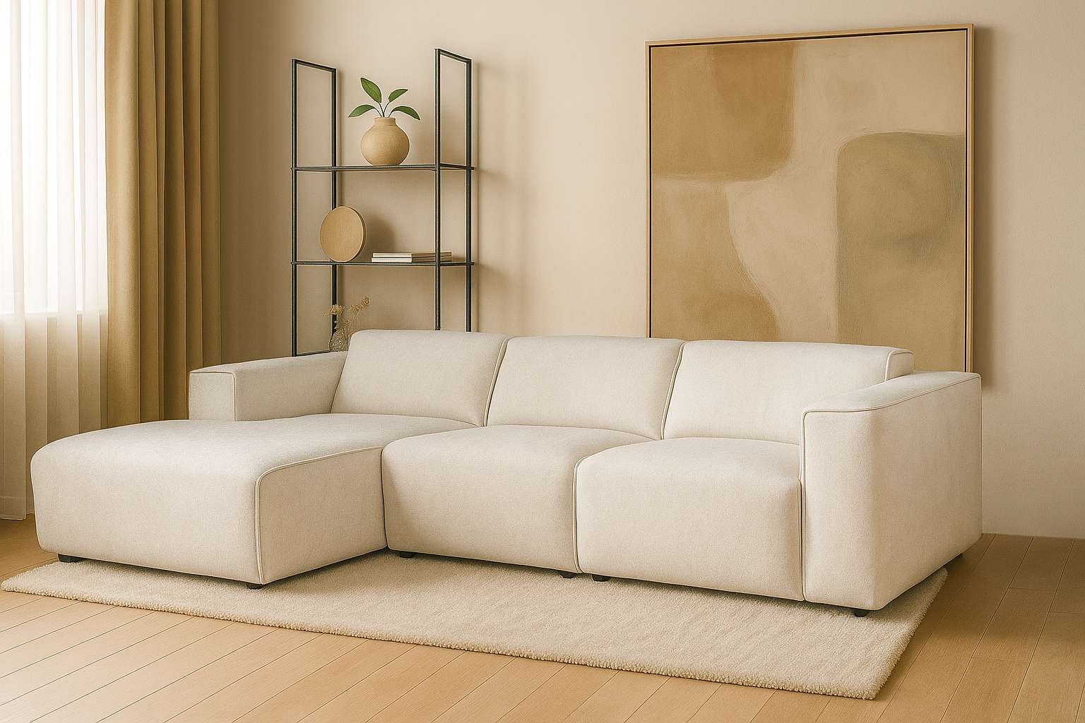 andas Ecksofa »Noord mit Kedernaht, Breite 281 cm, L-Form« Cord, Struktur, günstig online kaufen