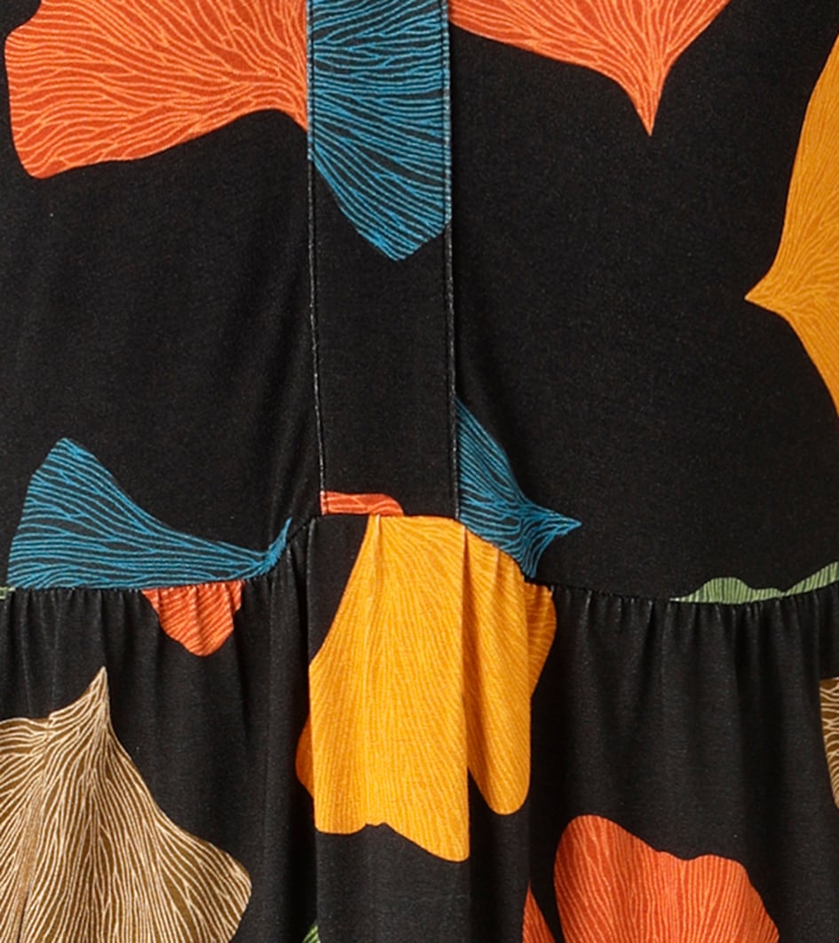 Aniston CASUAL Jerseykleid mit bunten Blättern bedruckt - jedes Teil ein Unikat