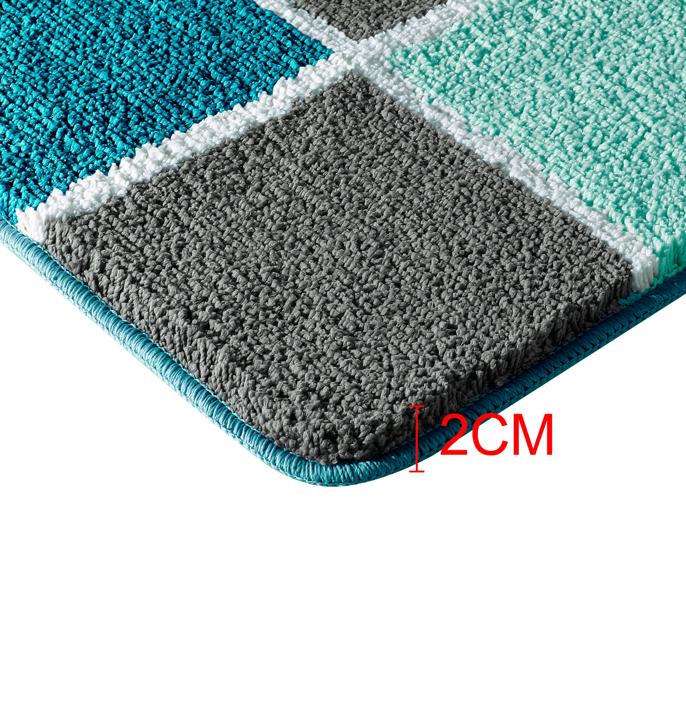 my home Badematte »Anna mit Kachelmuster, Badvorleger, Badezimmer Teppich, Duschvorleger«, rutschhemmend beschichtet, strapazierfähig, Badteppich, Hoch Tief Effekt, Modern, Weich