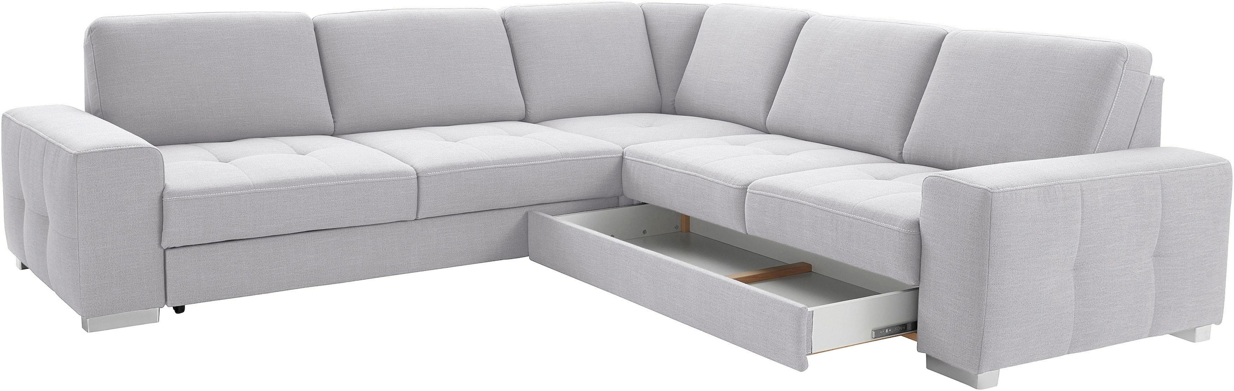 sit&more Ecksofa »Santorini L-Form«, mit Federkern und Sitztiefenverstellung, wahlweise mit Bettfunktion