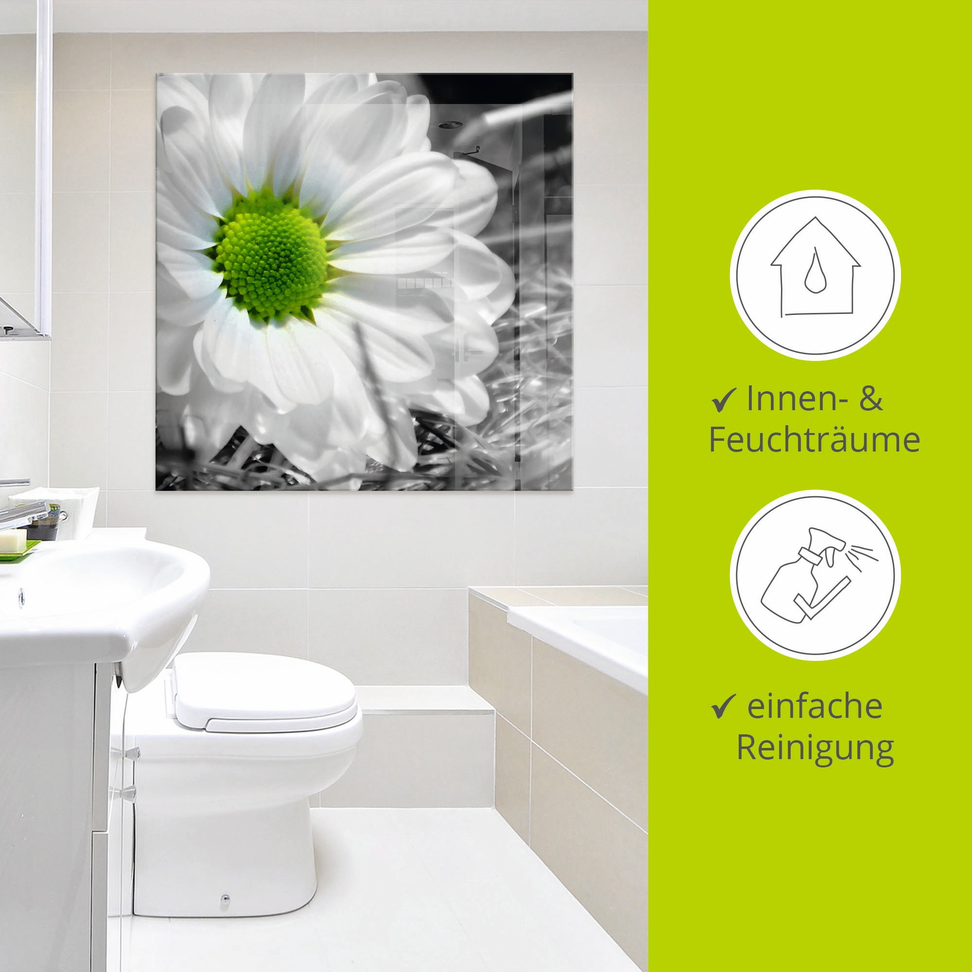 Artland Glasbild »Weiße Blume«, Blumen, (1 St.), in verschiedenen Größen