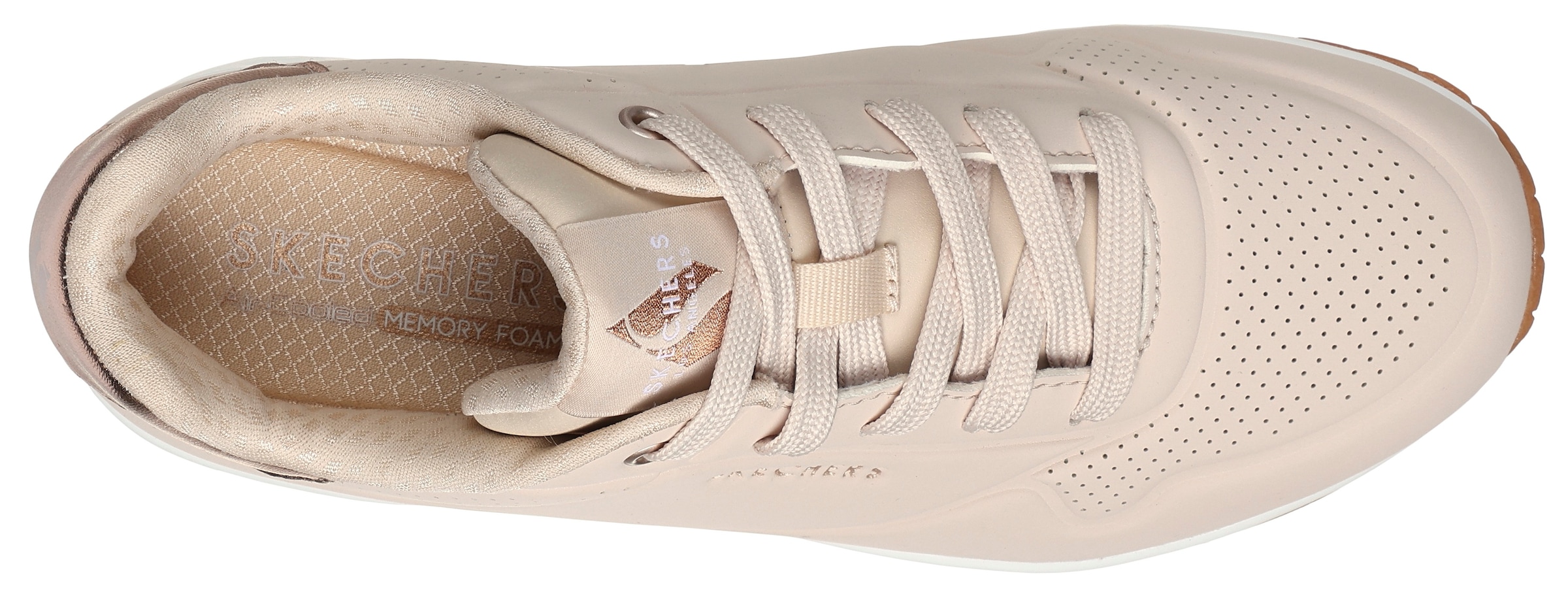 Skechers Sneaker »UNO GOLDEN AIR«, Freizeitschuh, Halbschuh, Schnürschuhmit Metallic-Einsatz