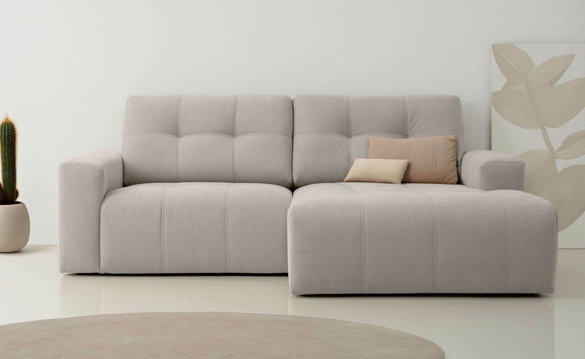 Home affaire Ecksofa »Turnon, Lounge-sofa, Breite 221 cm«, Chenille, mit Kn günstig online kaufen