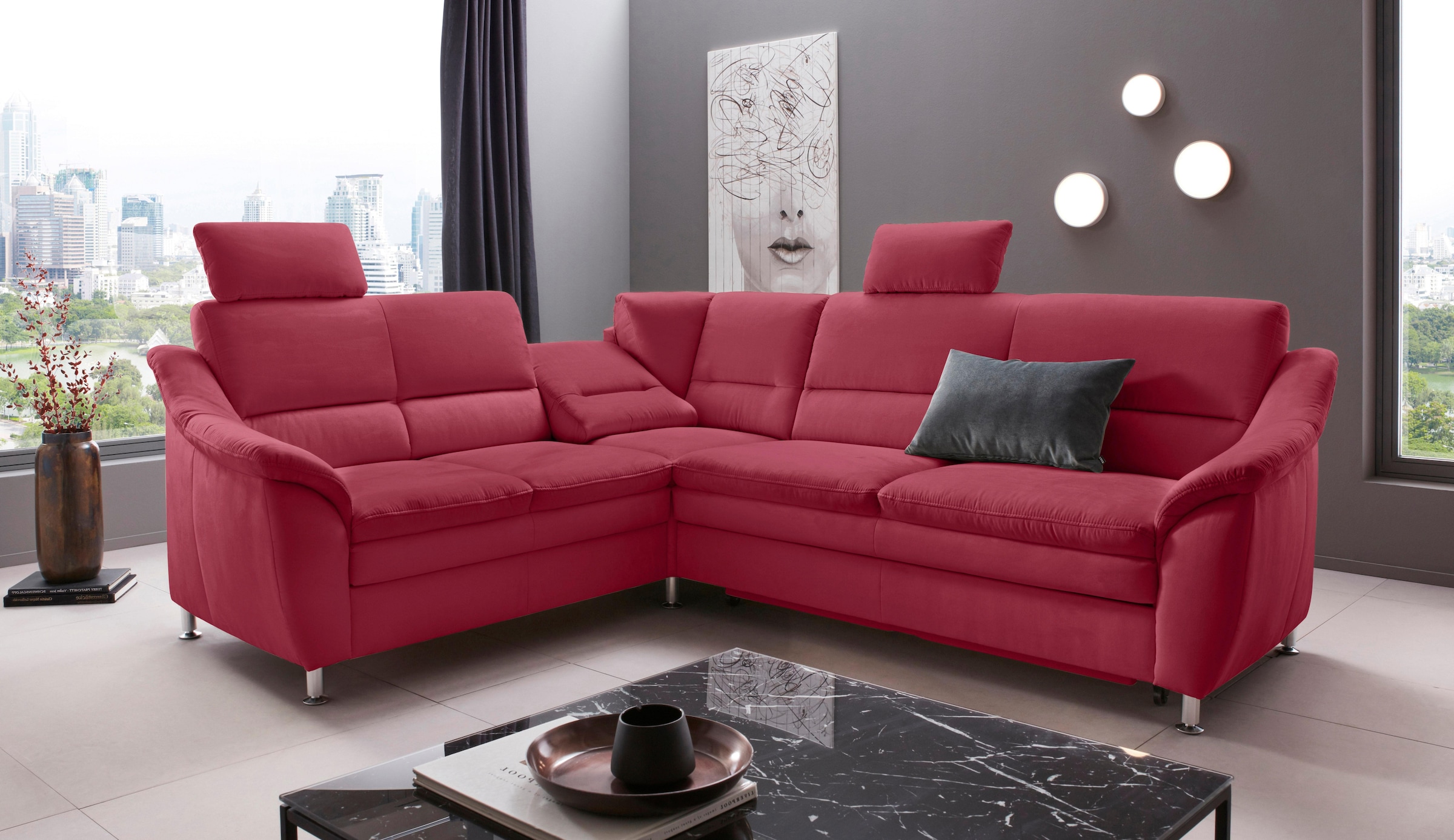 Places of Style Ecksofa »Cardoso L-Form«, Federkern, wahlweise mit Bett, Sc günstig online kaufen