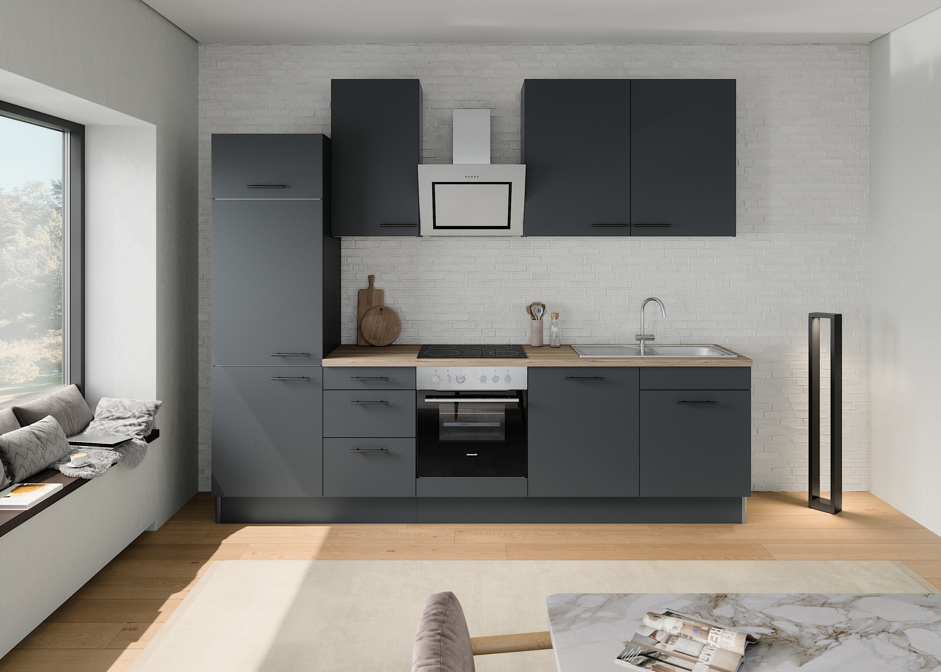 OPTIFIT Küchenzeile »Fiona« Breite 290 cm, mit Hanseatic-E-Geräten, in Prem günstig online kaufen