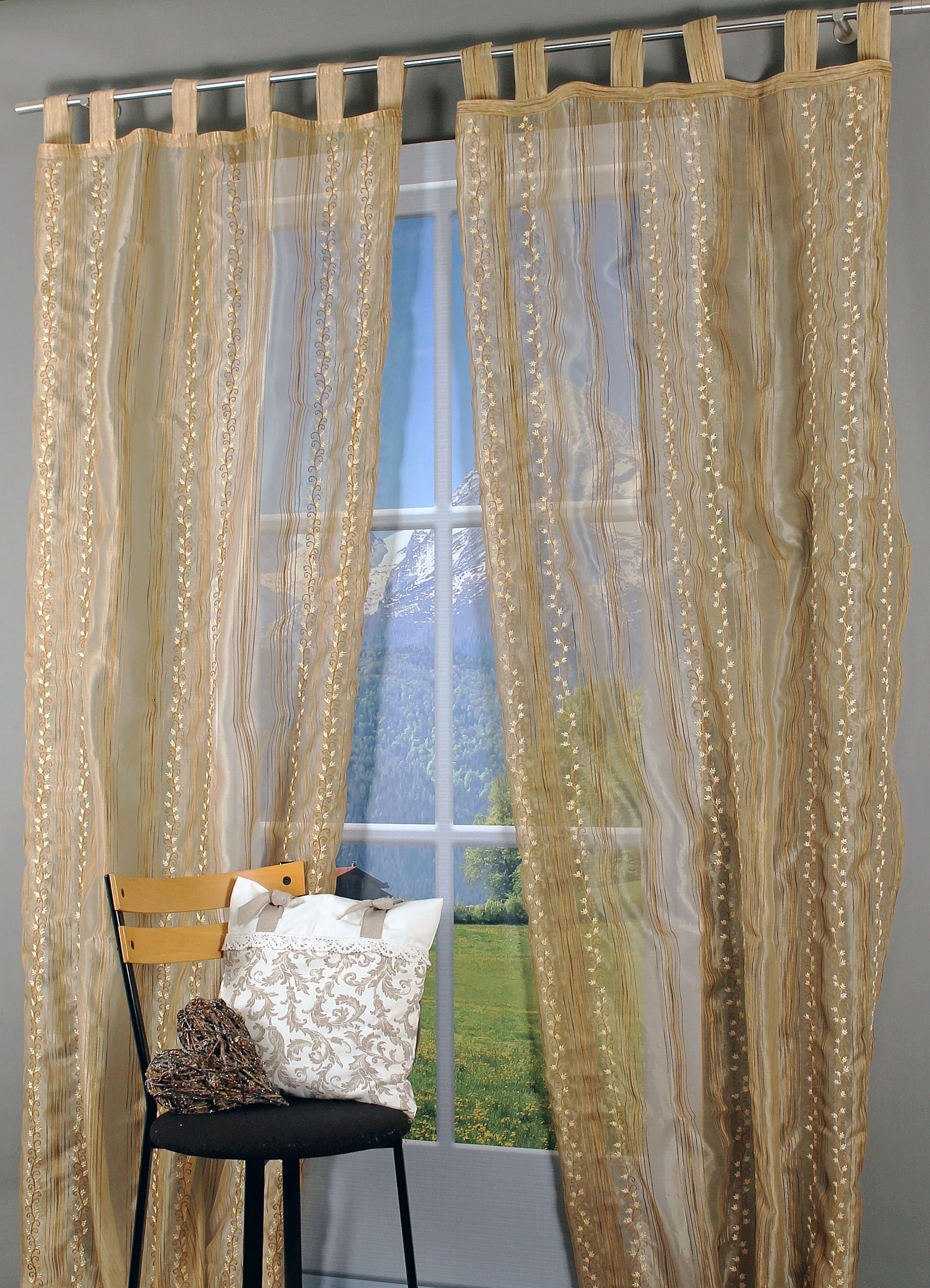 HOSSNER - ART OF HOME DECO Gardine »Spilauersee« Schlaufen 1 Stk. tlg. Schl günstig online kaufen