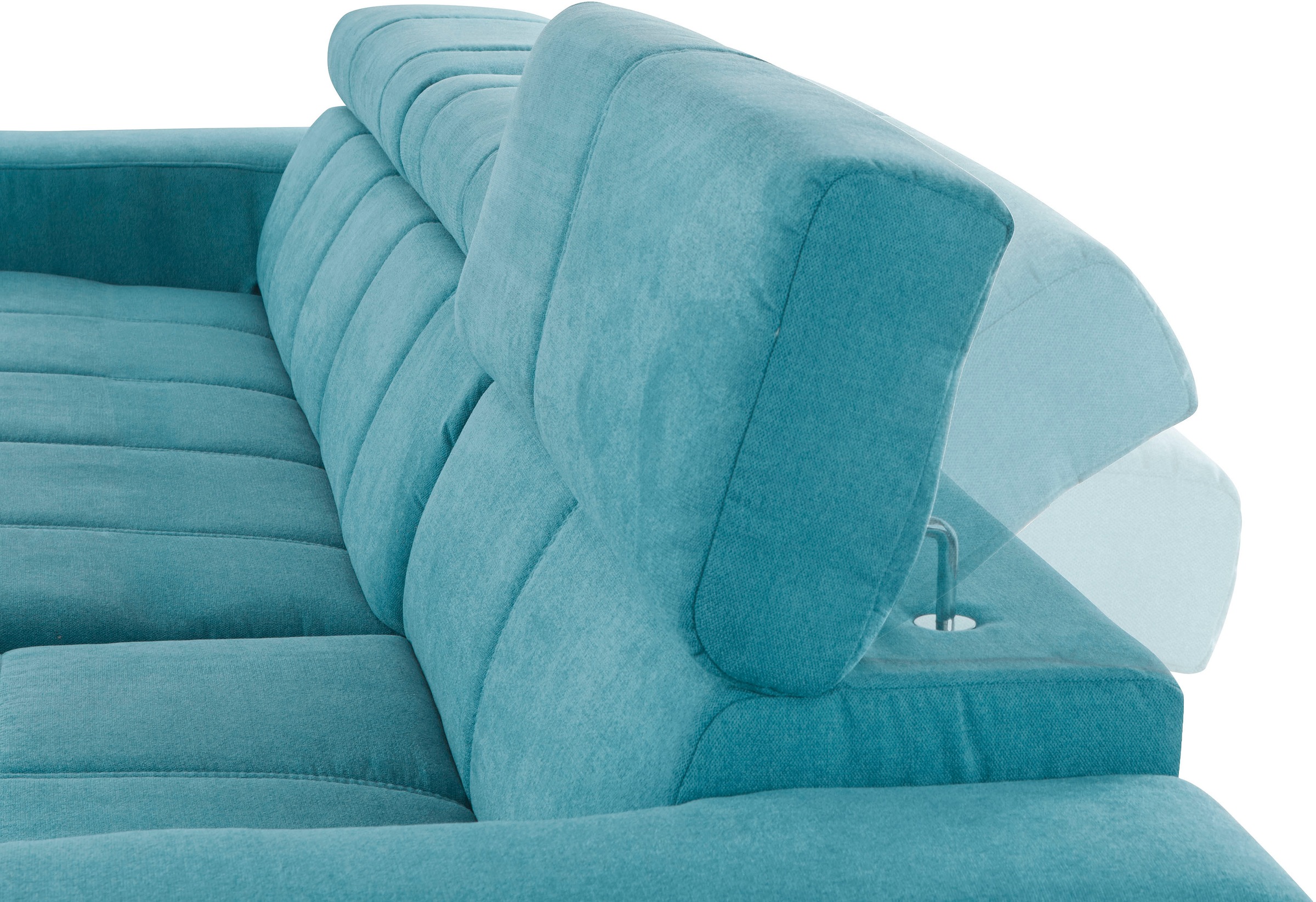 DOMO collection Ecksofa »Brandon große Ausführung B/T/H: 289/177/80 cm, auch in Leder und Cord«, mit Kopfteilverstellung, wahlweise Sitztiefenverstellung, L-Form