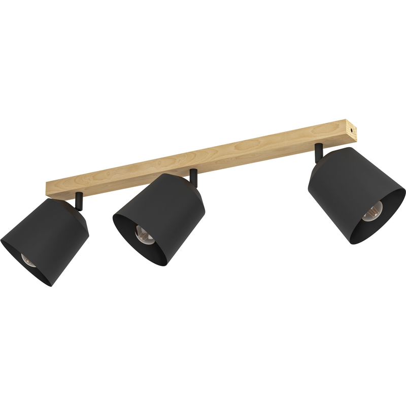 EGLO Deckenspot »COTORRO« E27 1 Stk. Deckenspot in braun und schwarz aus Holz, Stahl - exkl. E27 - 3X25W braun/schwarz