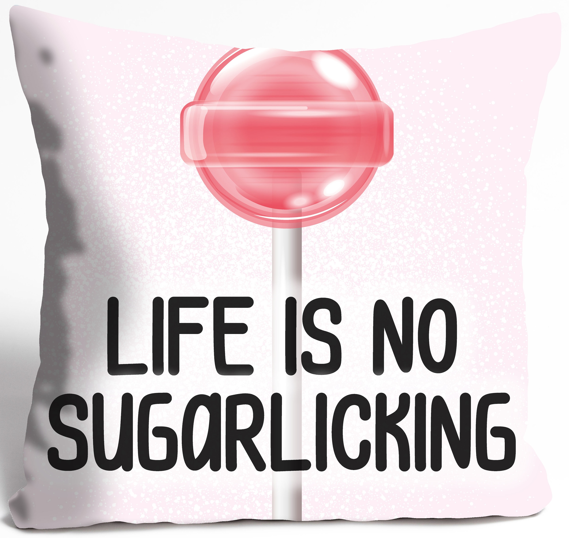 queence Dekokissen »LIFE IS NO SUGARLICKING«, Kissenhülle ohne Füllung, 1 S günstig online kaufen