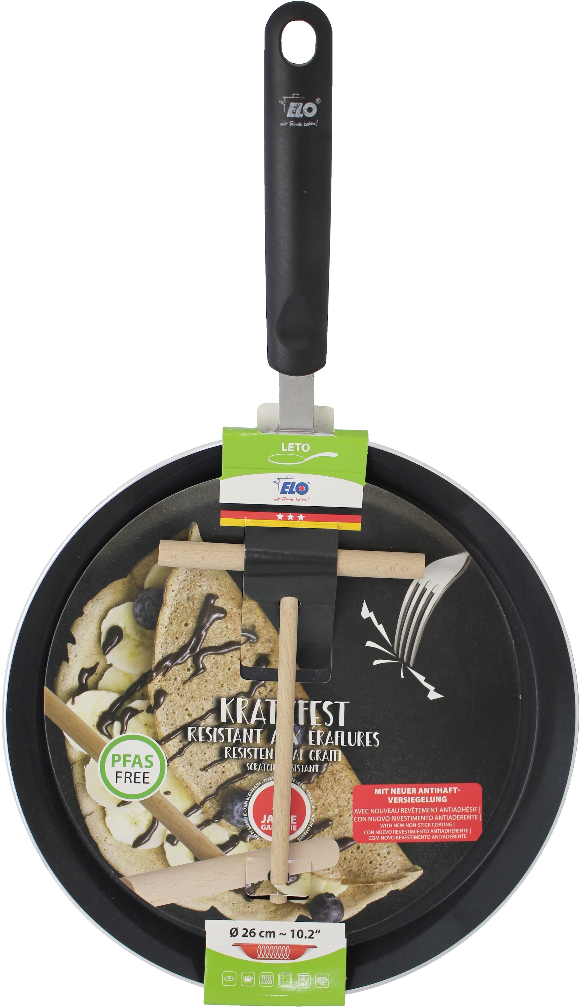 Elo Basic Crêpepfanne »Leto, Crepepfanne + Teigverteiler« Aluminium 1 Stk. tlg. Pfanne inklusive Teigverteiler