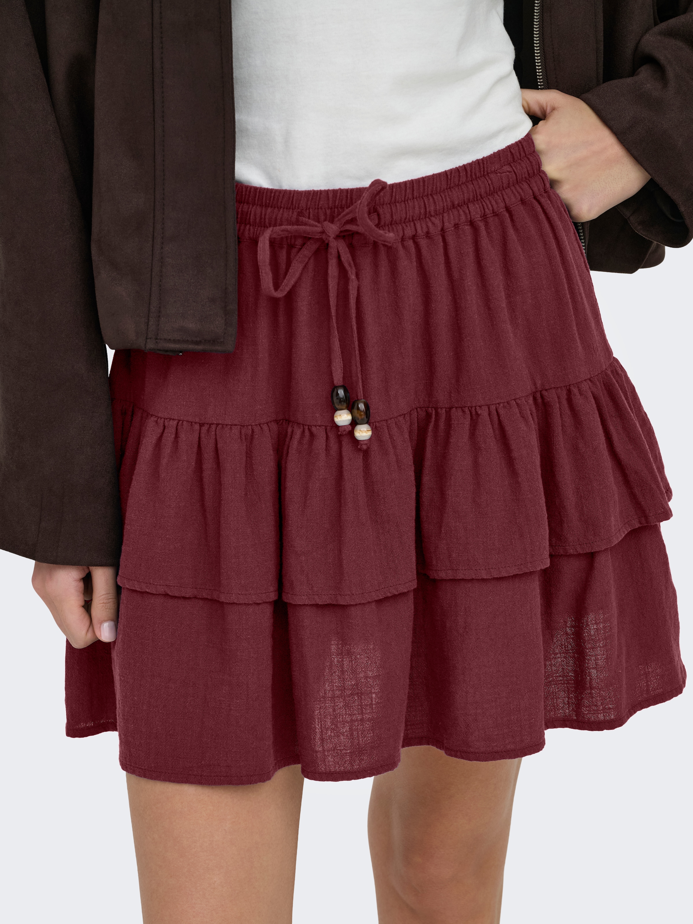 ONLY Minirock »ONLSWAR STRING SHORT SKIRT WVN« Baumwolle