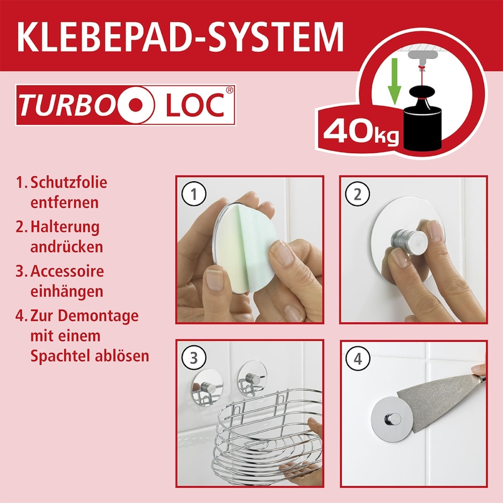 WENKO Küchenregal »Turbo-Loc® Premium«, gebürsteter Flachstahl mit Bambusboden