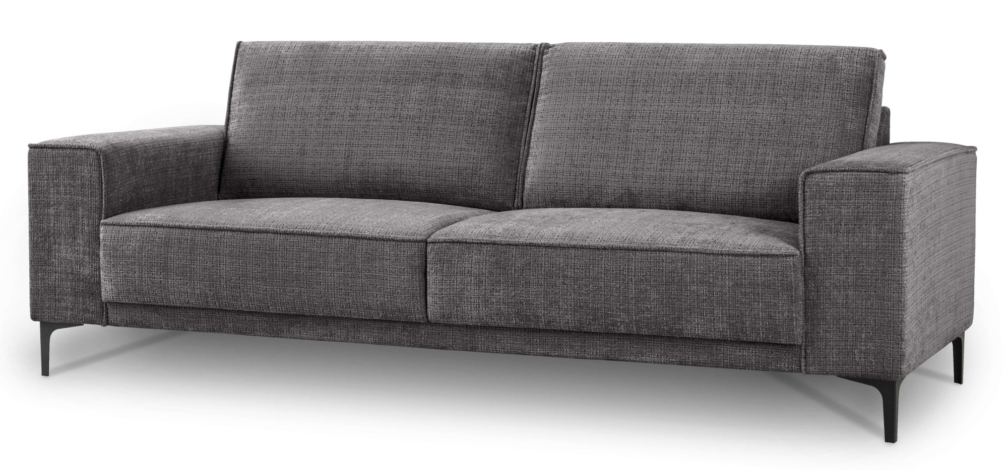 Places of Style 3-Sitzer »3er Sofa Oland, Struktur, Flachgewebe, Luxus-Microfaser, Boucle«, 224 cm, Wellenunterfederung, Skandi-Design, Metallfüße