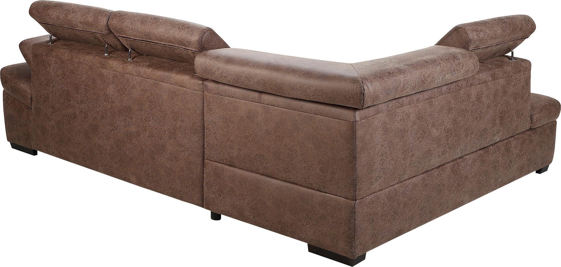 exxpo - sofa fashion Ecksofa »Salerno, klassisch modernes Funktionssofa, hoher Sitzkomfort, L-Form«, inkl. Kopf- und Armteilverstellung, wahlweise mit Bettfunktion