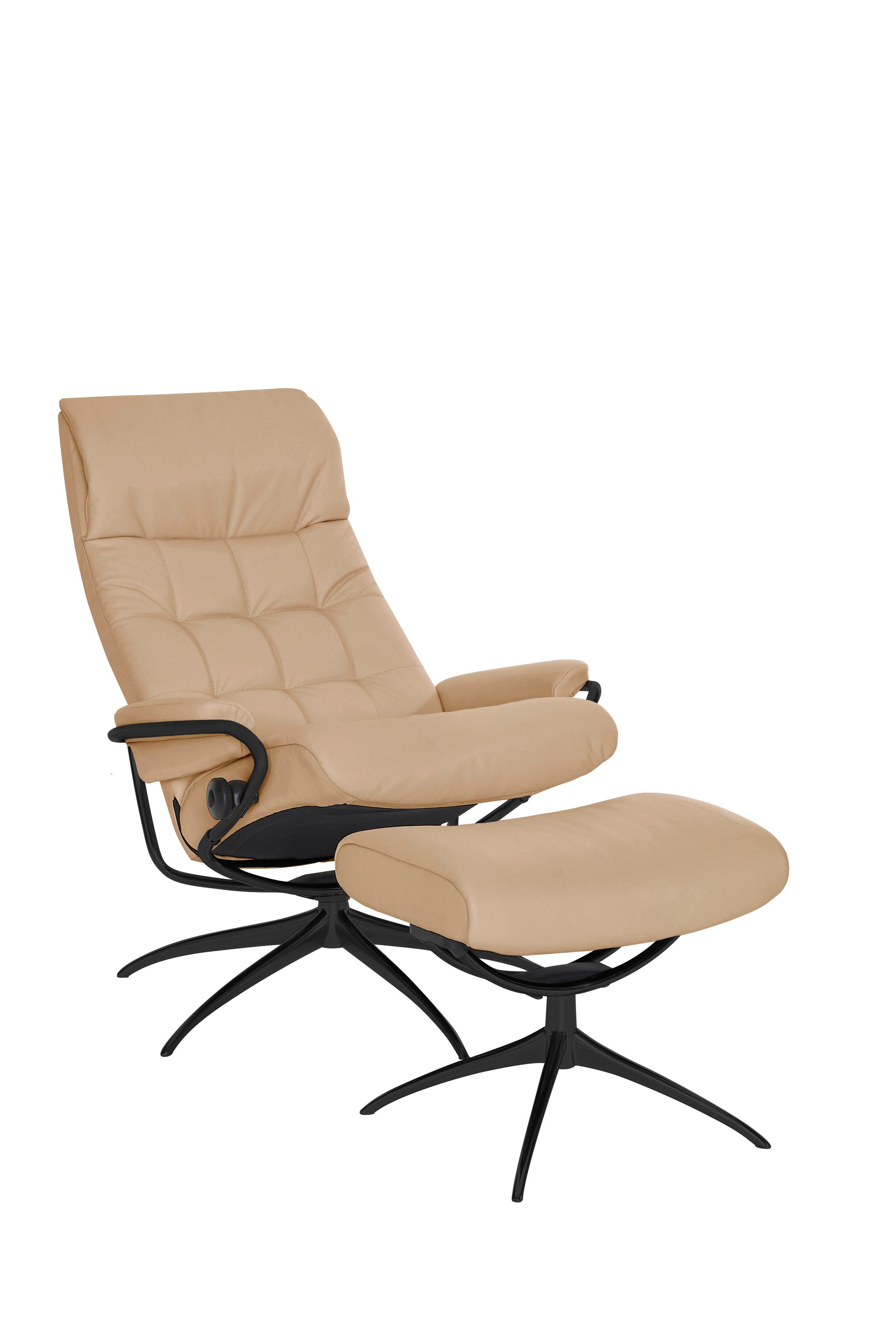 Stressless® Relaxsessel »London« Set, Relaxsessel mit Hocker,  mit Hocker, High Back, mit Star Base, Gestell Schwarz