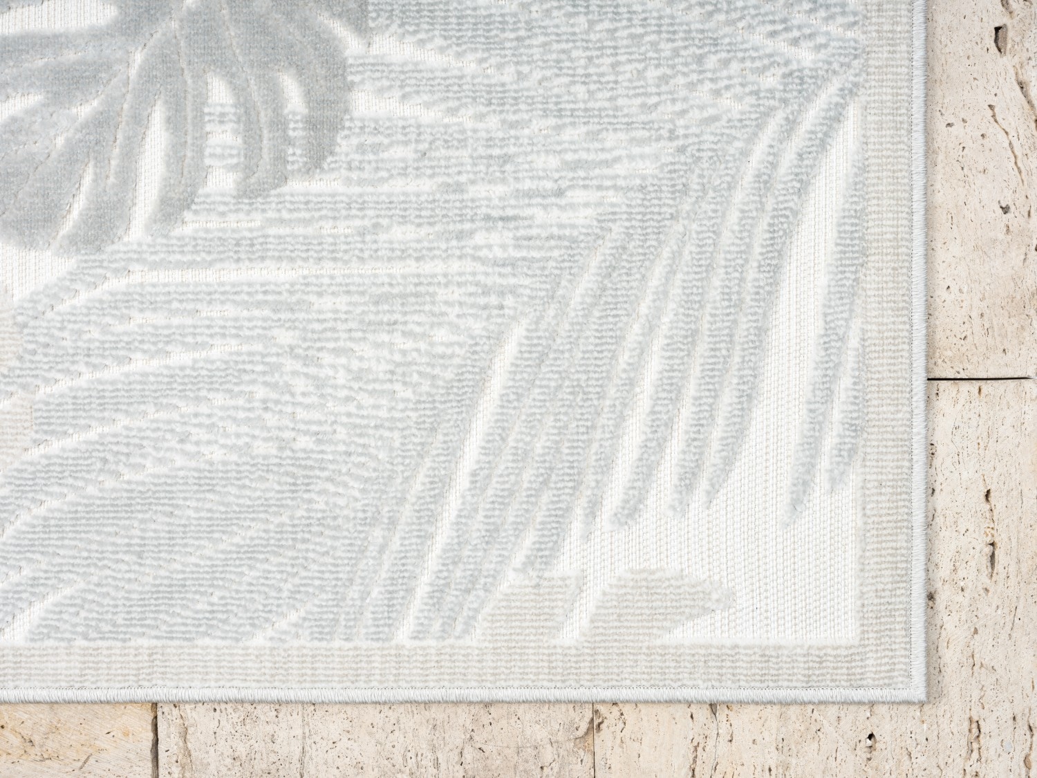 Myflair Möbel & Accessoires Teppich »Odette Lagerräumung«, rechteckig, 8 mm Höhe, Blätter Motiv, Hoch-Tief Effekt, Outdoor geeignet, Balkon, Terrasse