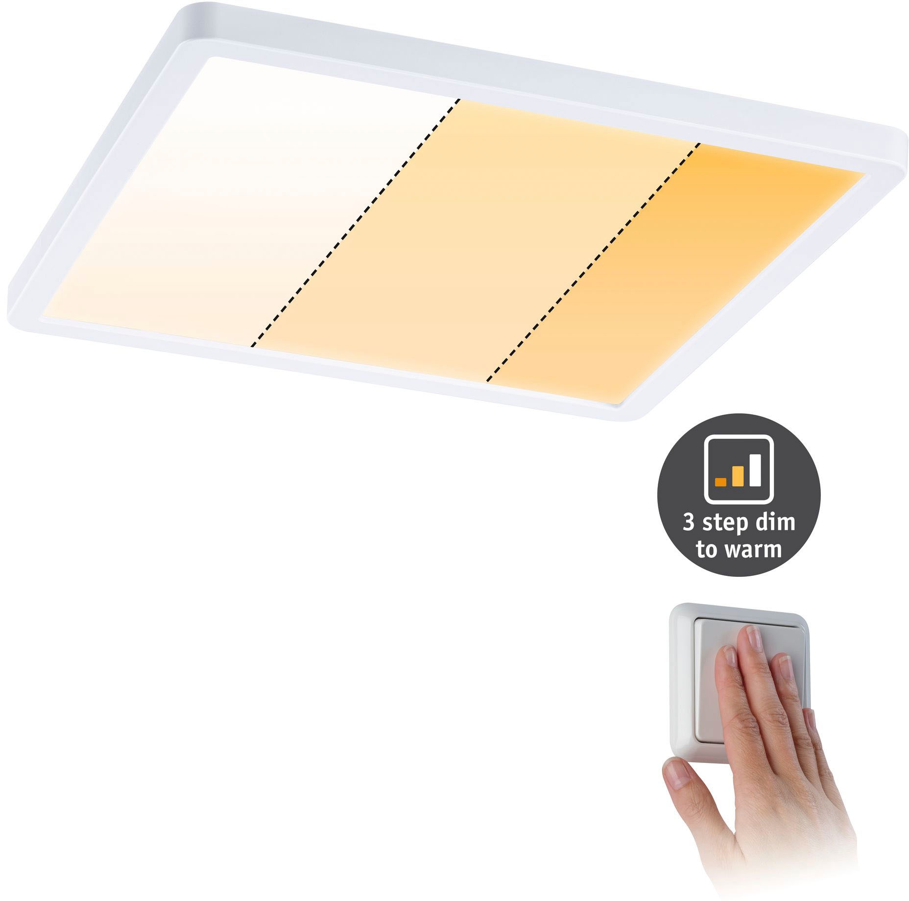 Paulmann LED Bad-Einbauleuchte »Areo«, Schutzart IP44 spritzwassergeschützt, Warmdimmfunktion, Gr. 23 x 23 cm