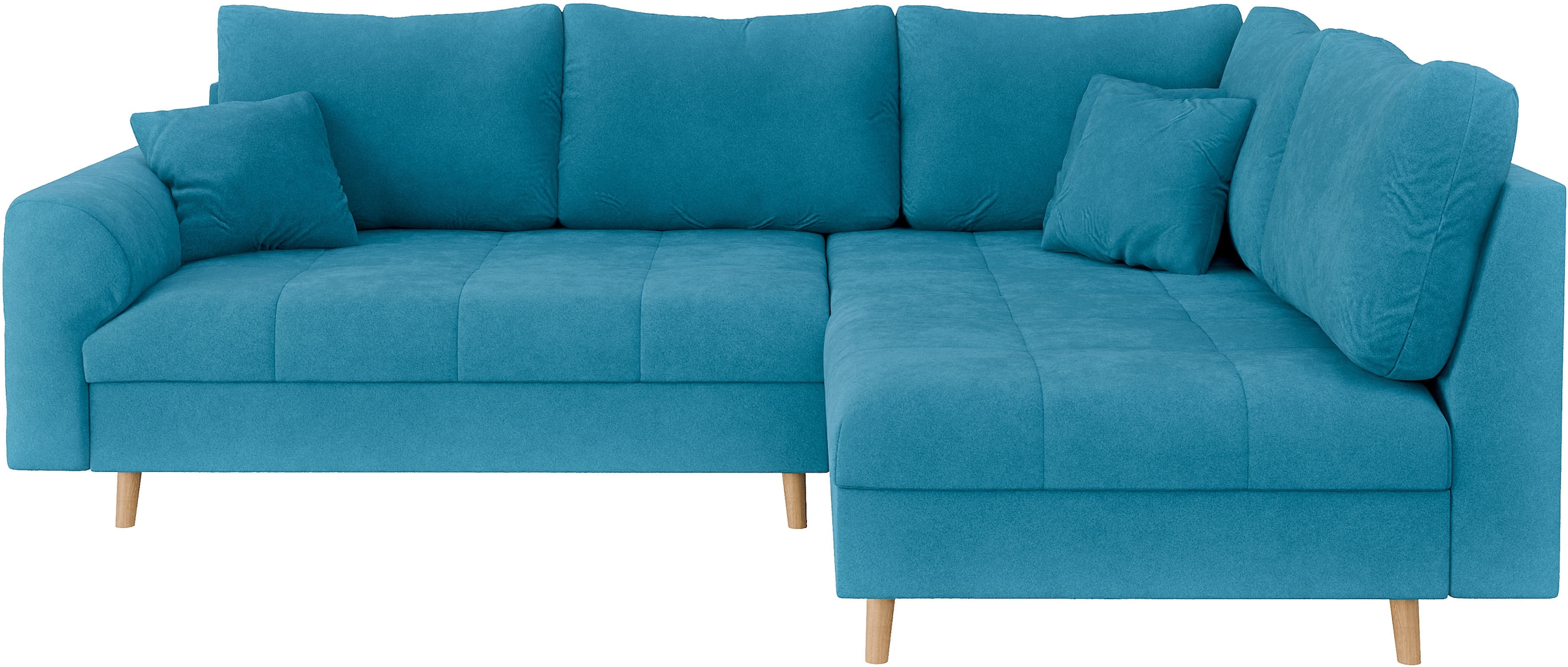 Home affaire Ecksofa »CHARRE L-Form mit Ottomane, Maße B/T/H: 231/161/81 cm«, feine Steppung, lose Rücken- und Zierkissen, auch in Cord und Bouclé