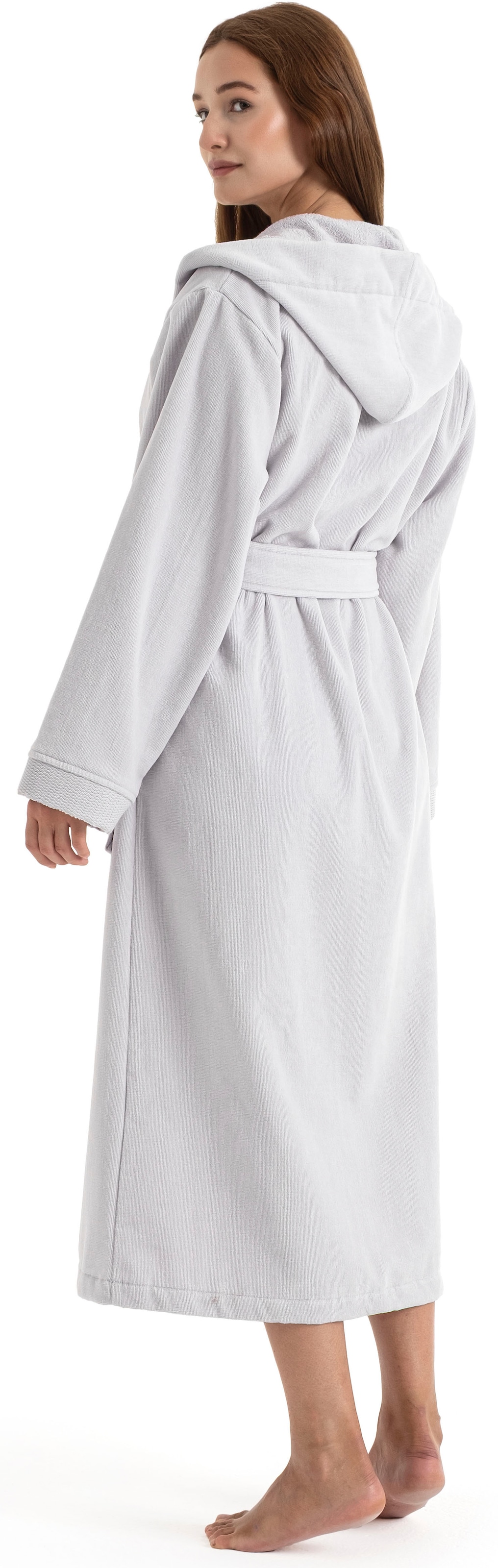 OTTO home Unisex-Bademantel »Fenya, 330 g/m², Premium, Hotelbademantel, Morgenmantel,  Sauna & Spa« 1 Stk. Reißverschlusstaschen, weich mit GRATIS-Zugabe: 1x Duschtuch 70x140 cm