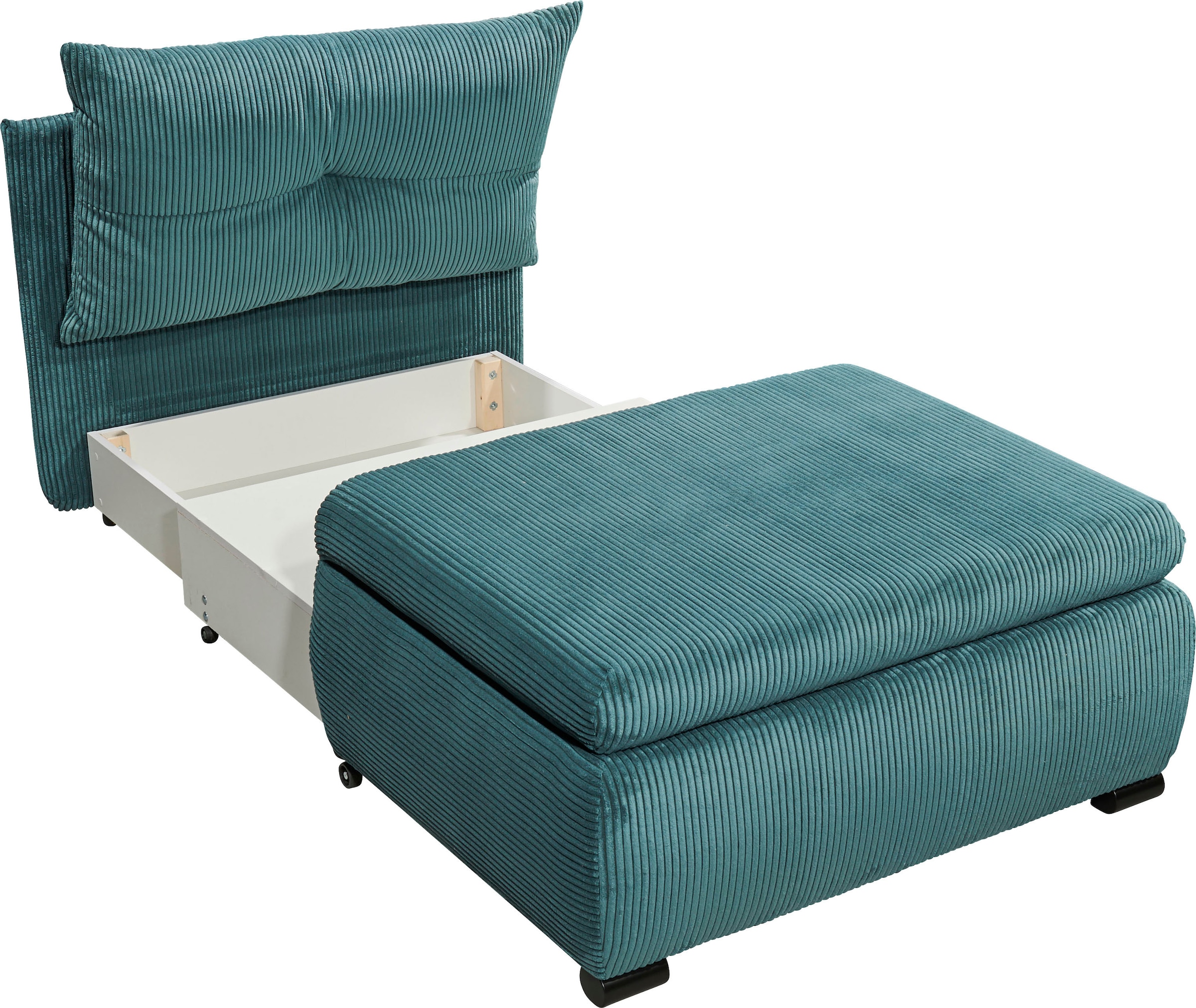 ED EXCITING DESIGN Schlafsofa »Charlie«, Schlafsessel mit Bettkasten & 1 Rückenkissen